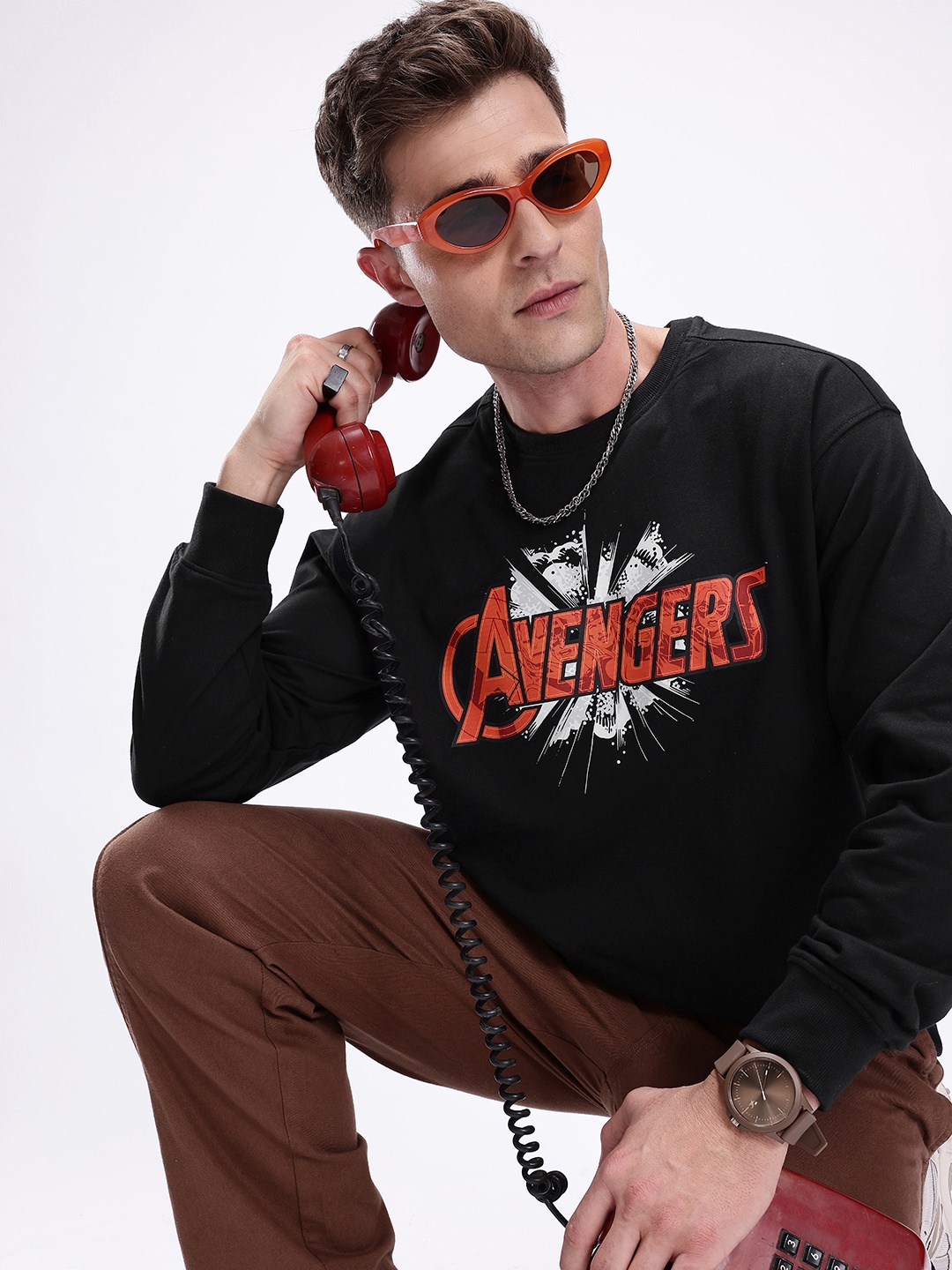 

Kook N Keech Marvel Avengers Printed Oversized Sweatshirt, Black
