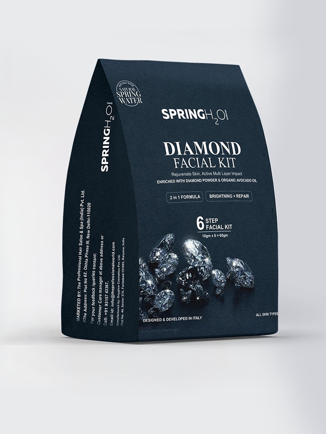 

Spring H2O 6 Steps 2 in 1 Diamond Facial Kit For Skin Brightning & Repair- 10 g Each, White