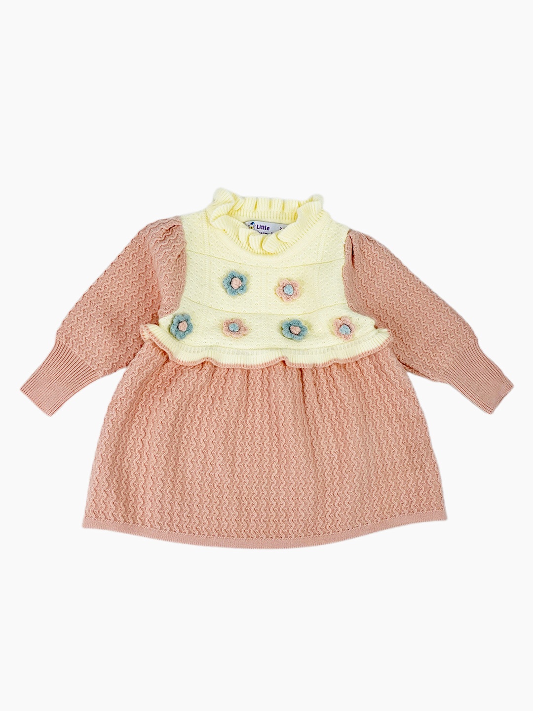 

Little Surprise Box LLP Girl's Colourblocked Jumper Dress, Pink