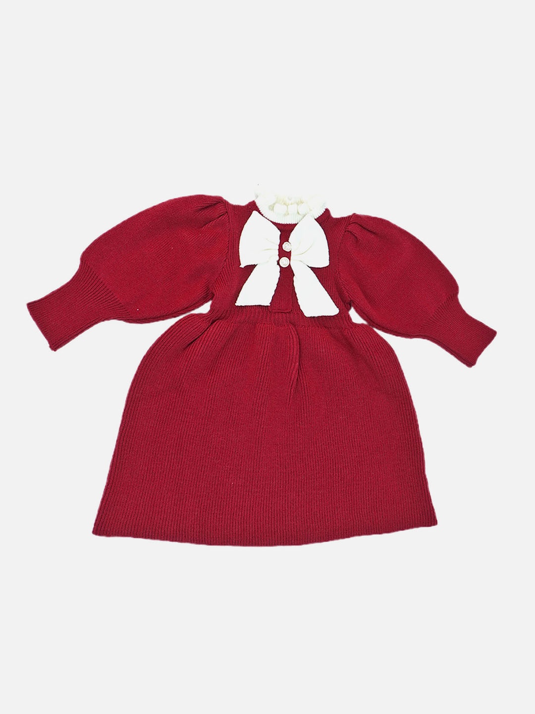

Little Surprise Box LLP Girl's Embellished Bow Detail Fit & Flare Dress, Maroon