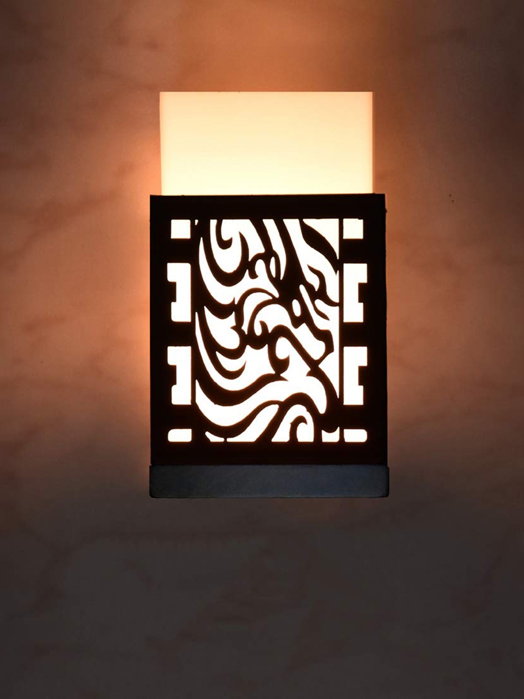 

Gojeeva Black Textured Wooden Square Shaped Wall Lamps