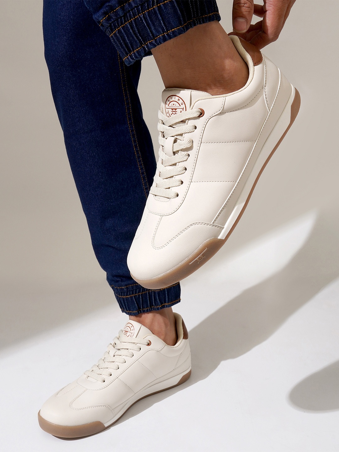 

Flying Machine Men PU Sneakers, Beige