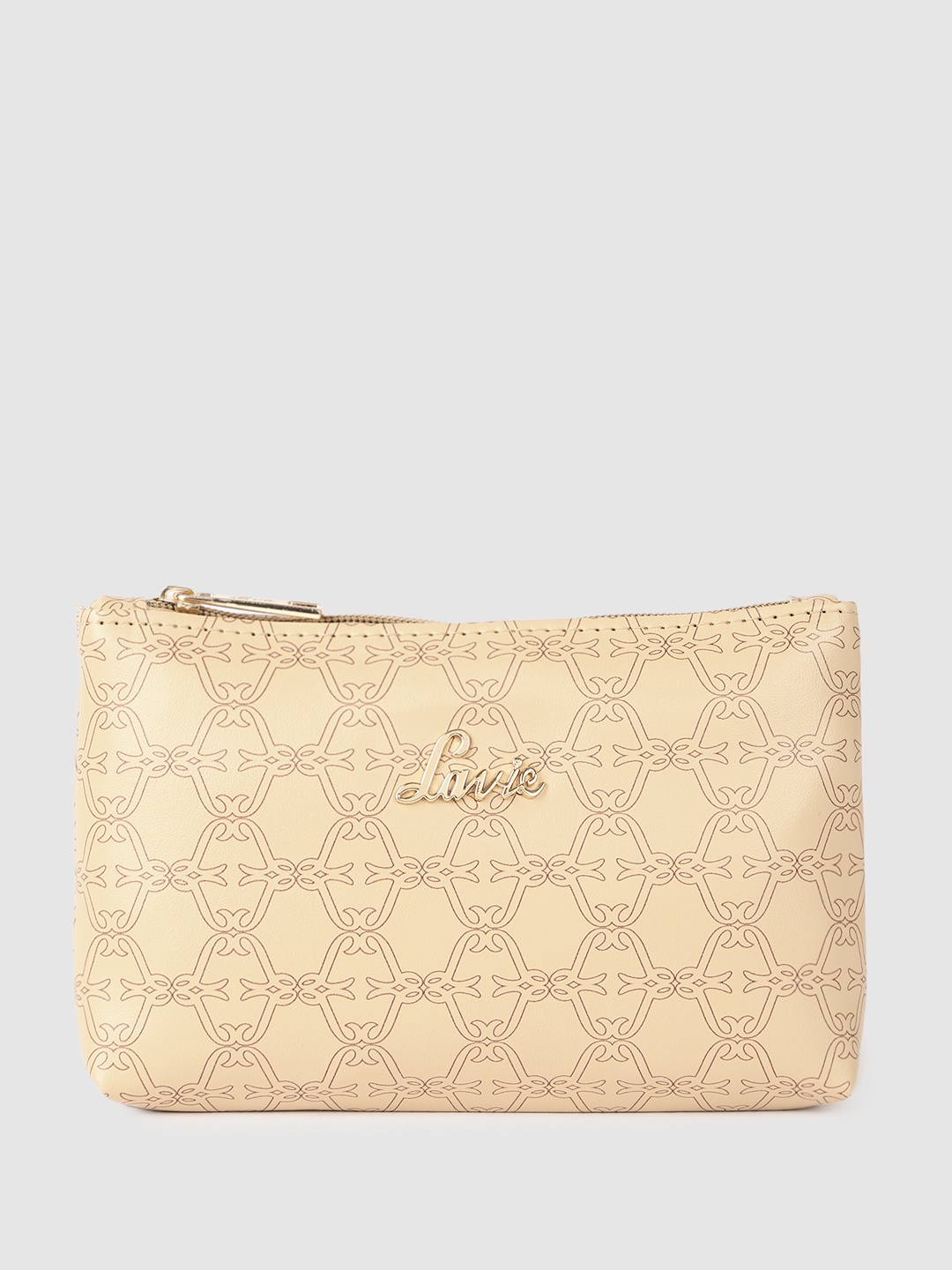 

Lavie Brand Logo Printed Purse, Beige