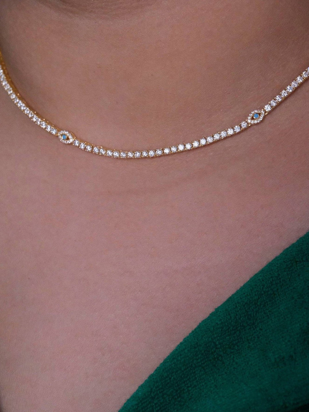 

Anushka Jain Jewellery 925 Sterling Silver Gold-Plated Cubic Zirconia Necklace