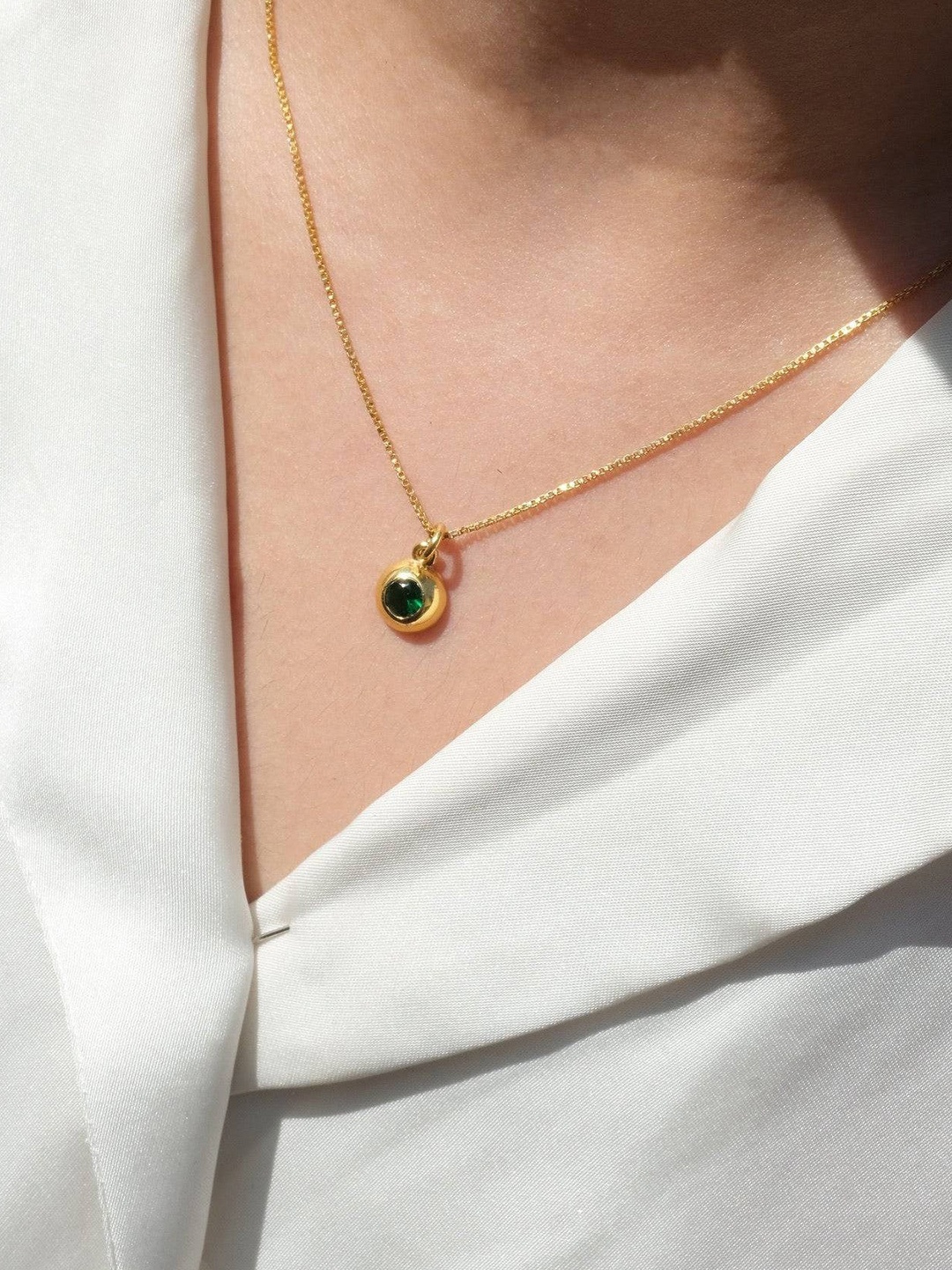

Anushka Jain Jewellery 925 Sterling Silver Gold Plated CZ Stone Studded Pendant With Chain