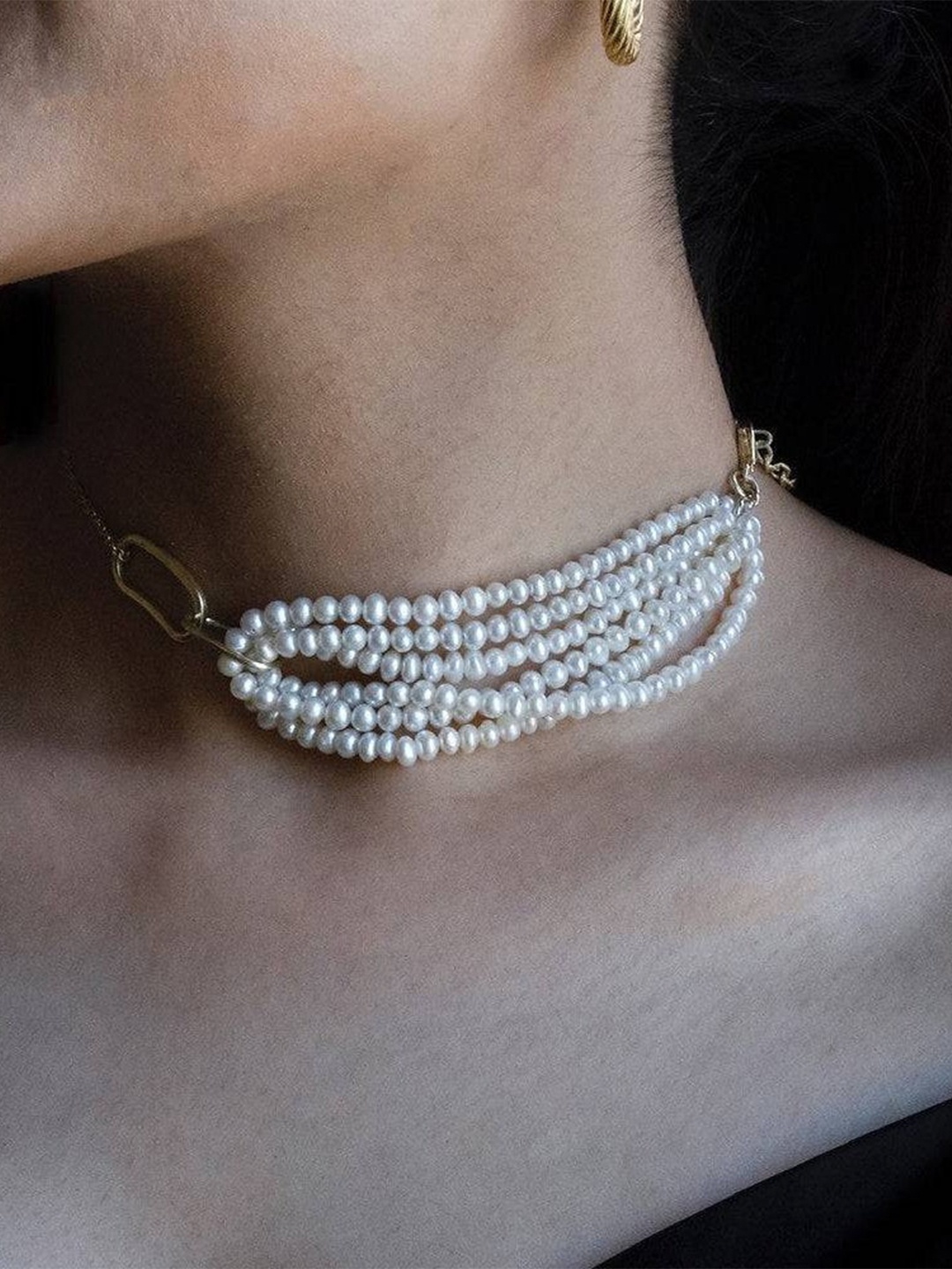 

Anushka Jain Jewellery 925 Sterling Silver Gold-Plated Beaded Necklace
