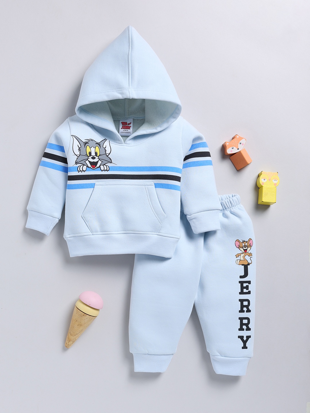 

YK X Tinyo Infants Boys Printed Sweatshirt with Joggers, Blue