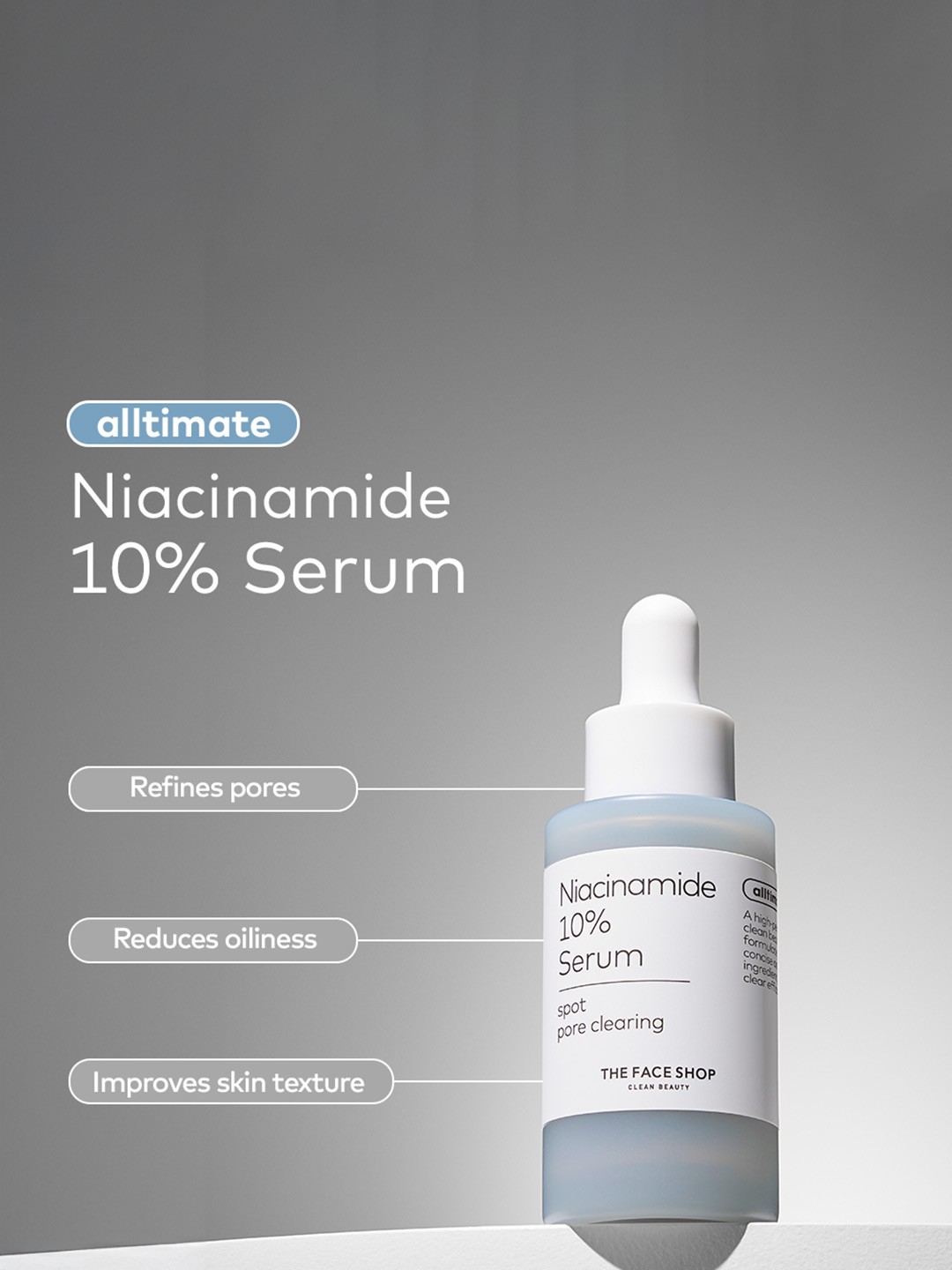 

The Face Shop Niacinamide 10% Serum For Spot & Pore Clearing - 30 ml, White
