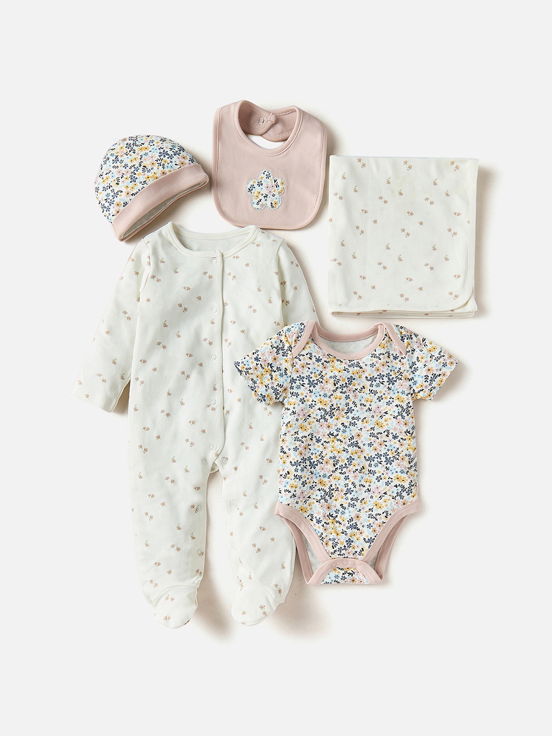 

Juniors by Babyshop Infants Girls Printed Pure Cotton Baby Apparel Gift Set, Pink