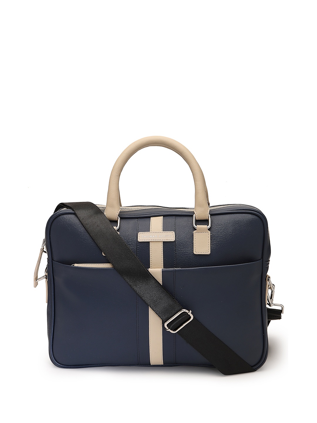 

Thomas Scott Men PU Laptop Bag, Navy blue