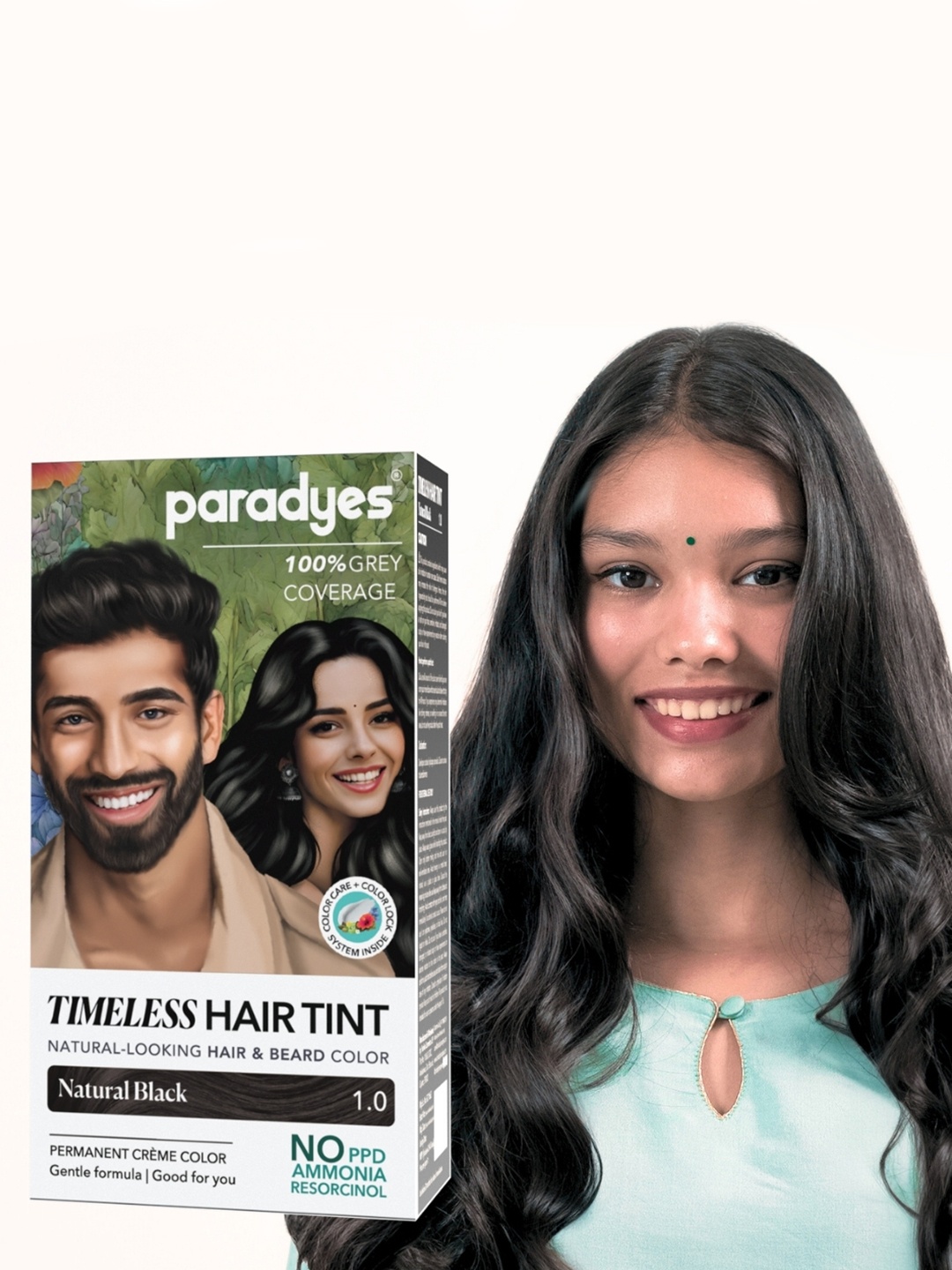 

Paradyes Timeless Grey Coverage Mini Permanent Creme Hair Colour 60 g - Natural Black 1.0