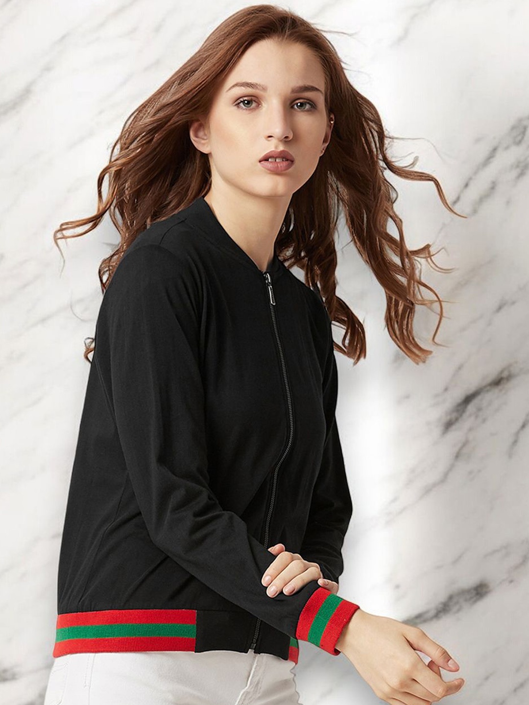 

Miss Chase Women Bomber Jacket, Black