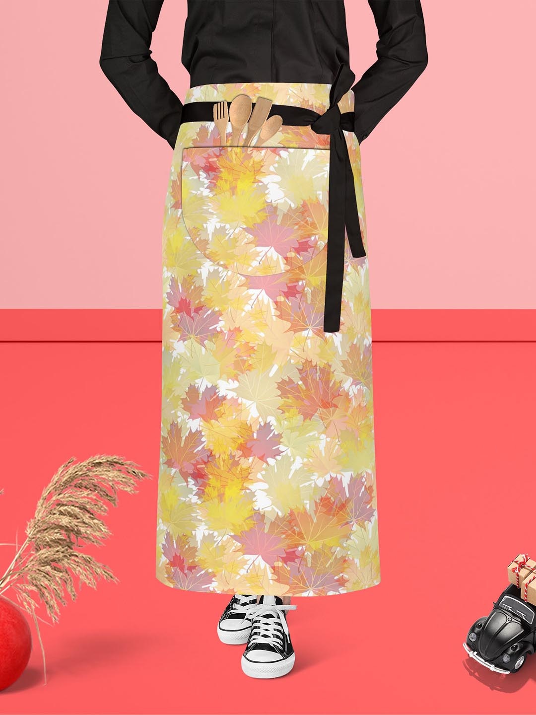 

ArtzFolio Yellow Printed Pure Cotton Waist Apron