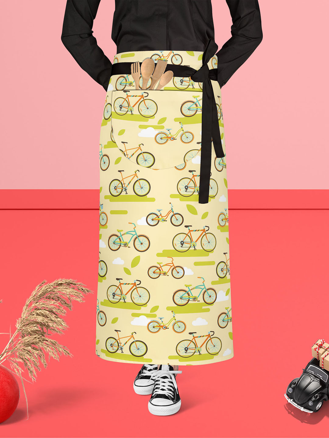 

ArtzFolio Green Printed Pure Cotton Waist Apron