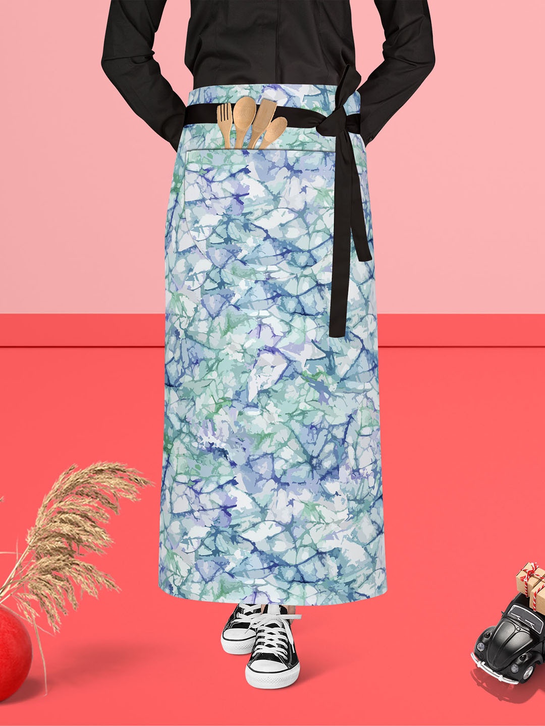 

ArtzFolio Green & Blue Printed Cotton Waist Apron