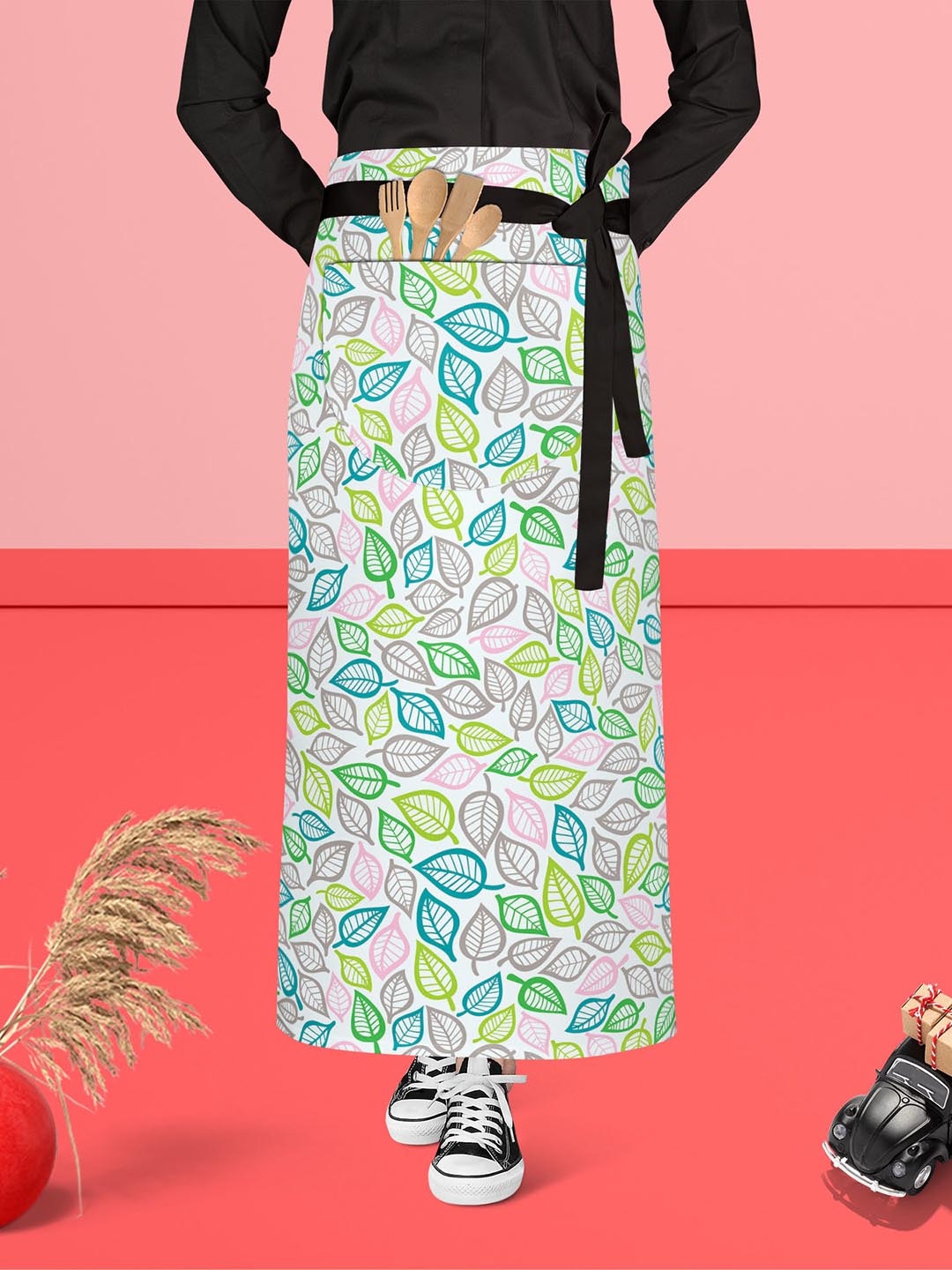 

ArtzFolio Black & White Printed Cotton Waist Apron