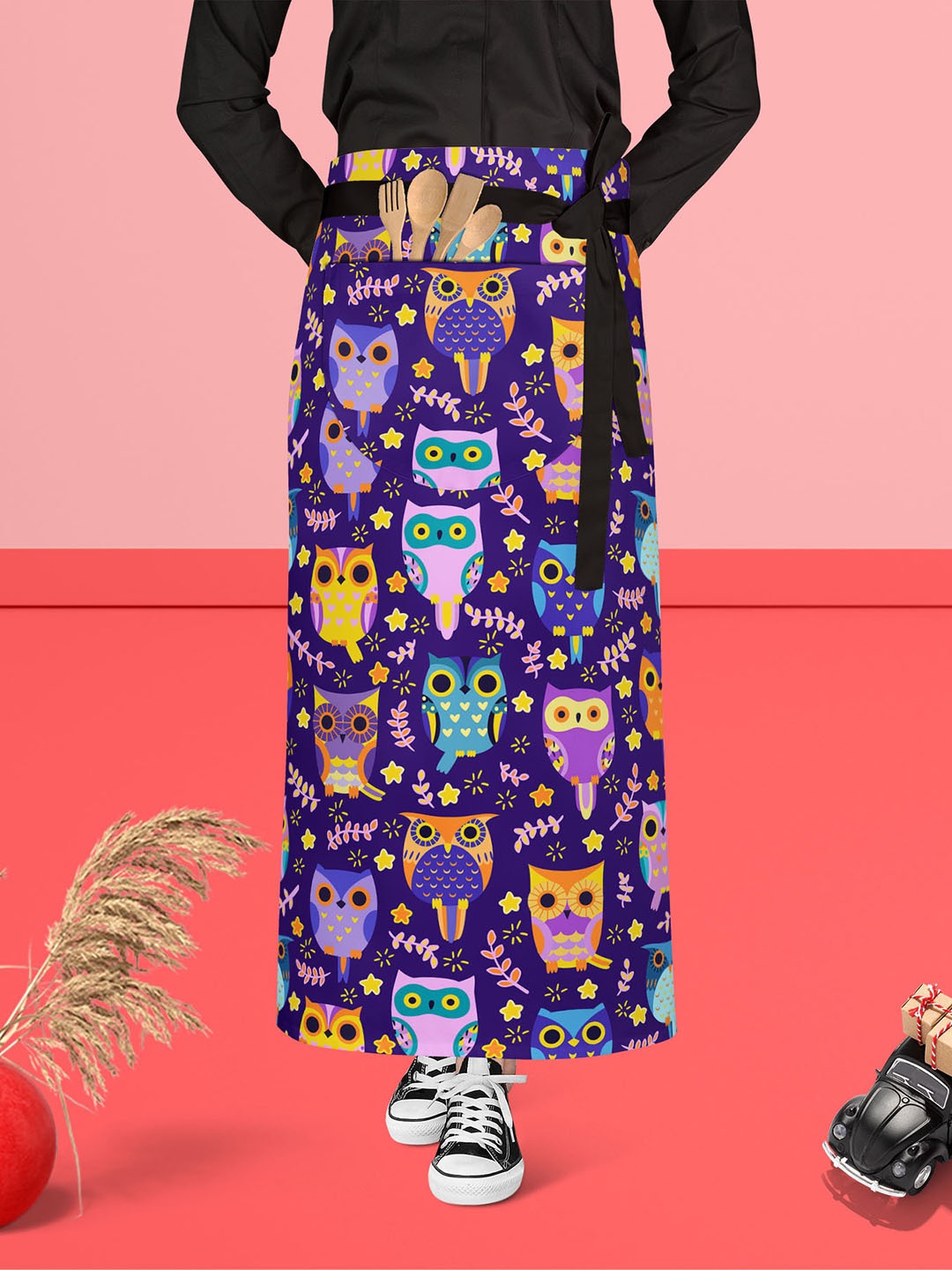 

ArtzFolio Violet & Yellow Blue Printed Cotton Waist Apron