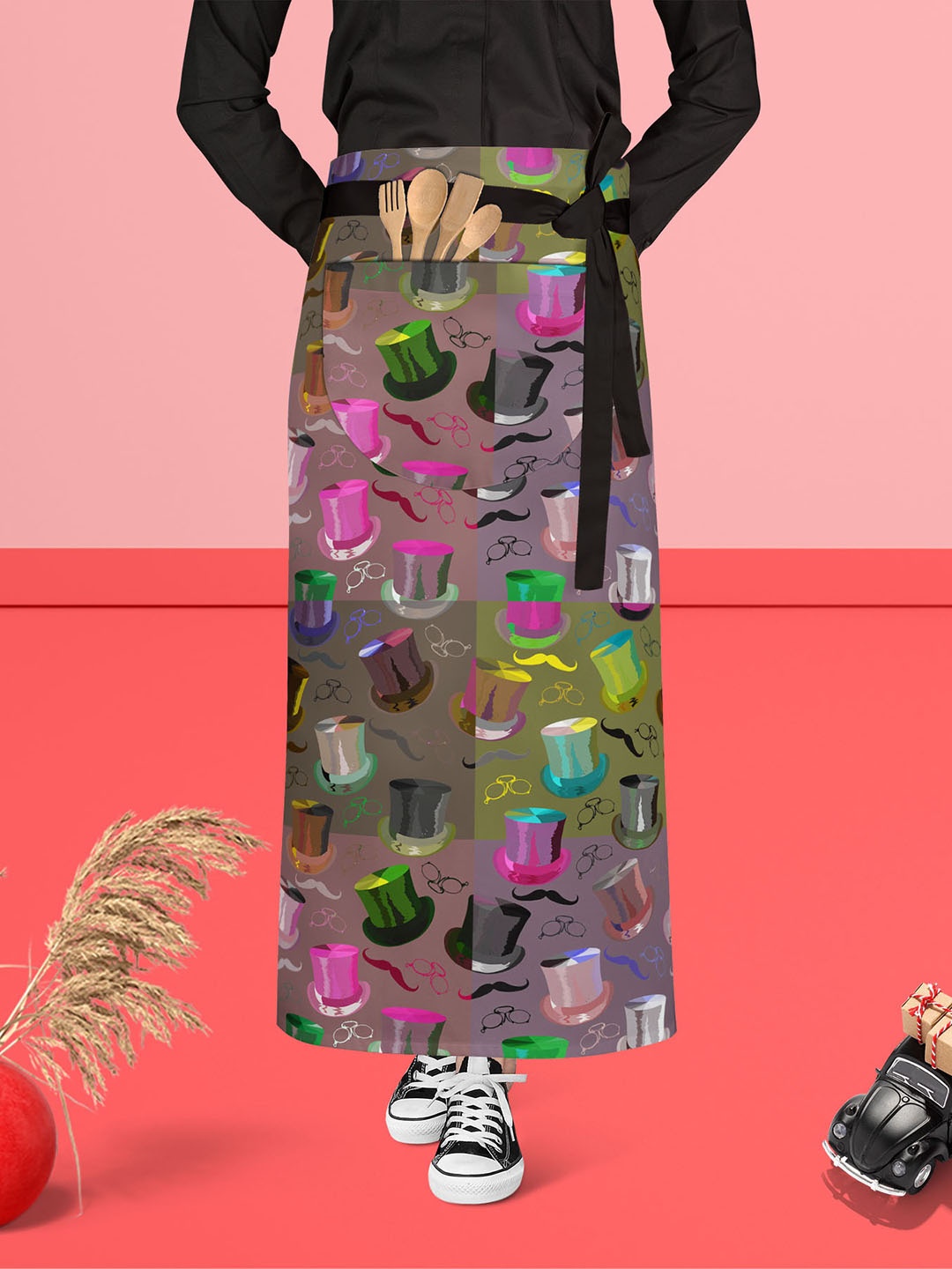 

ArtzFolio Brown & Pink Printed Cotton Waist Apron