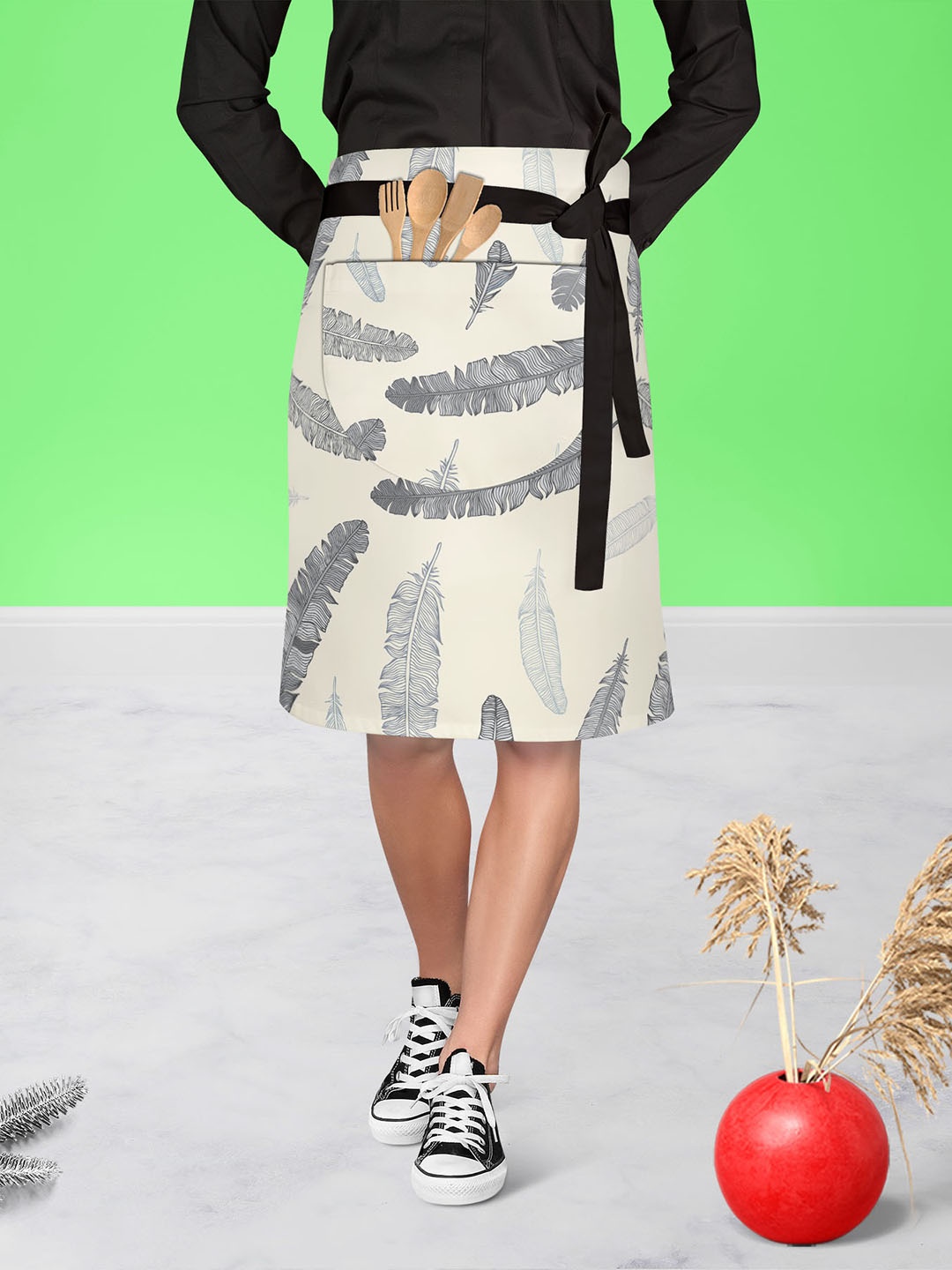 

ArtzFolio Black & White Printed Cotton Aprons