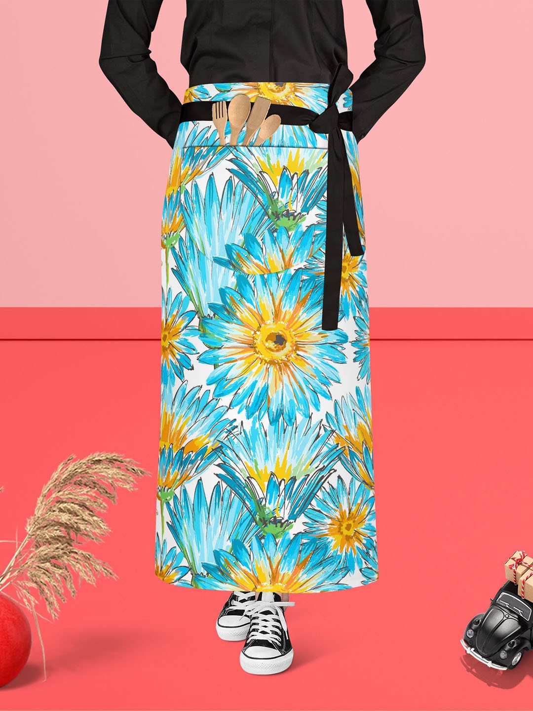 

ArtzFolio Blue & White Printed Cotton Waist Aprons