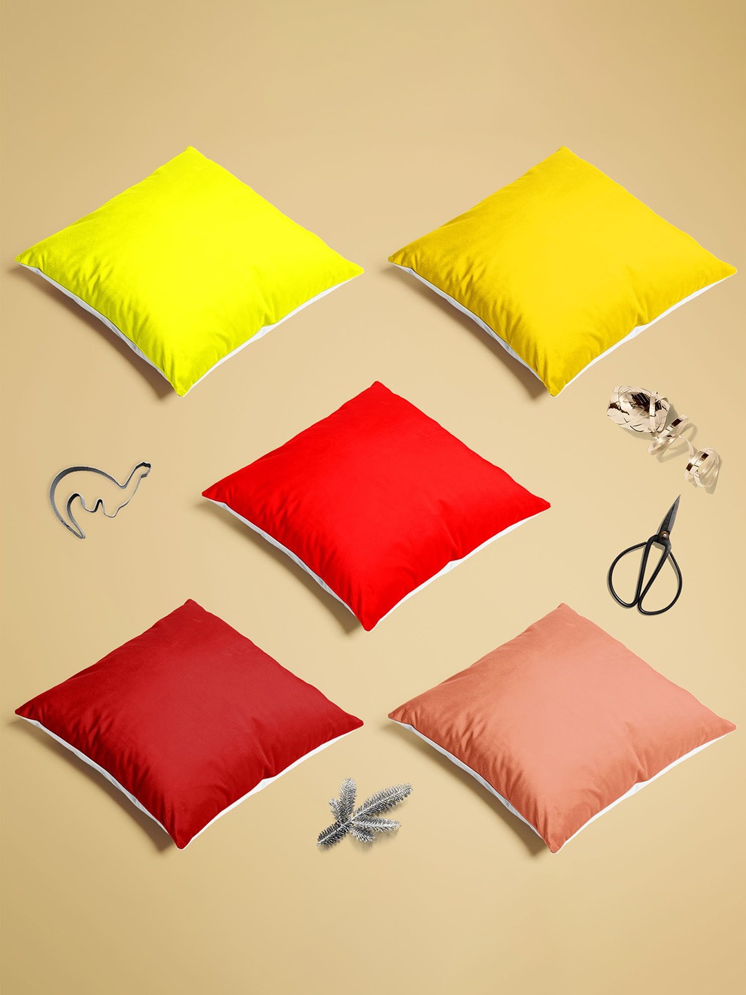 

ArtzFolio Multicoloured Set of 5 Square Cushion Covers, Multi