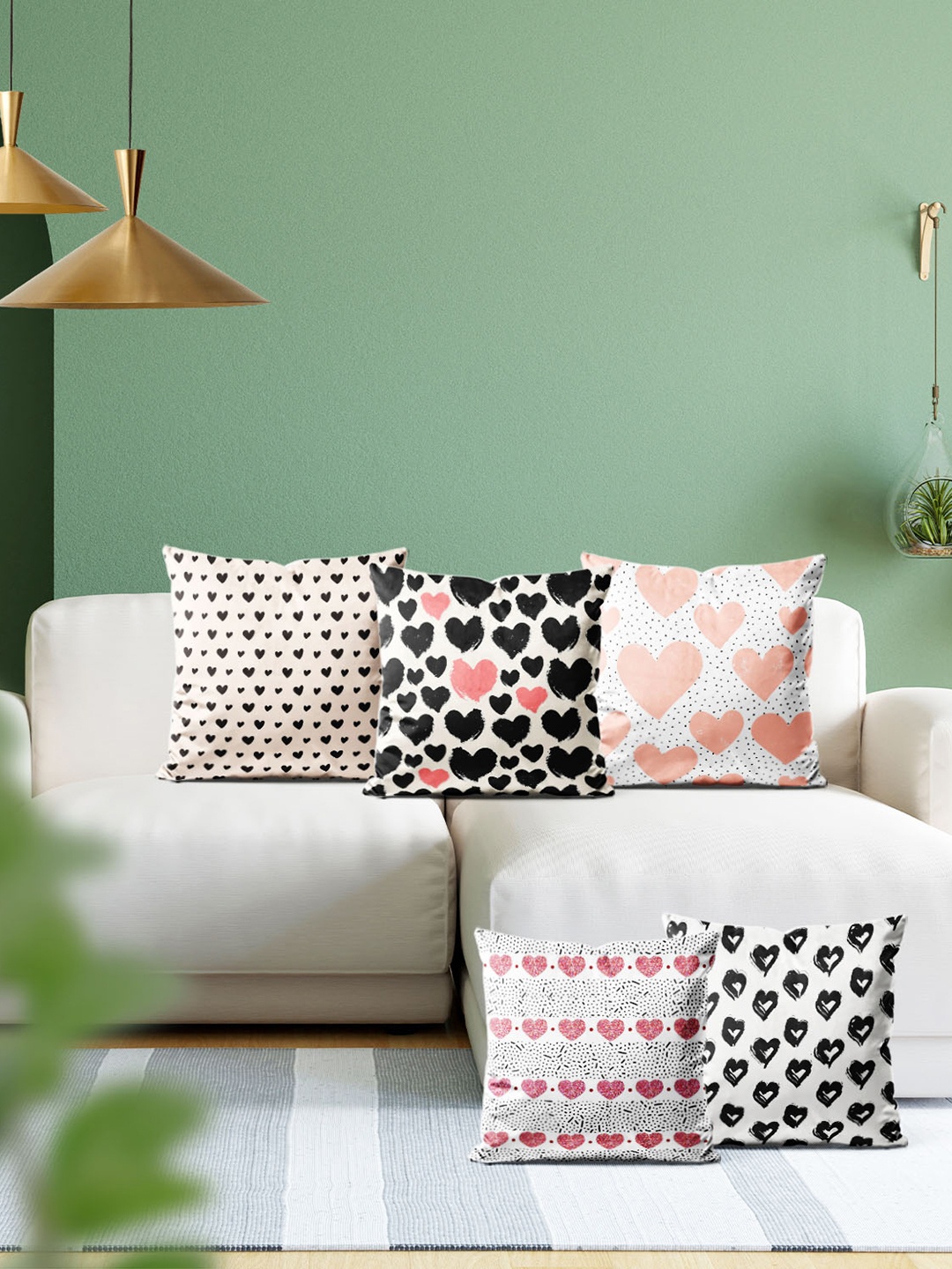 

ArtzFolio Multicoloured Set of 5 Velvet Square Cushion Covers, Multi