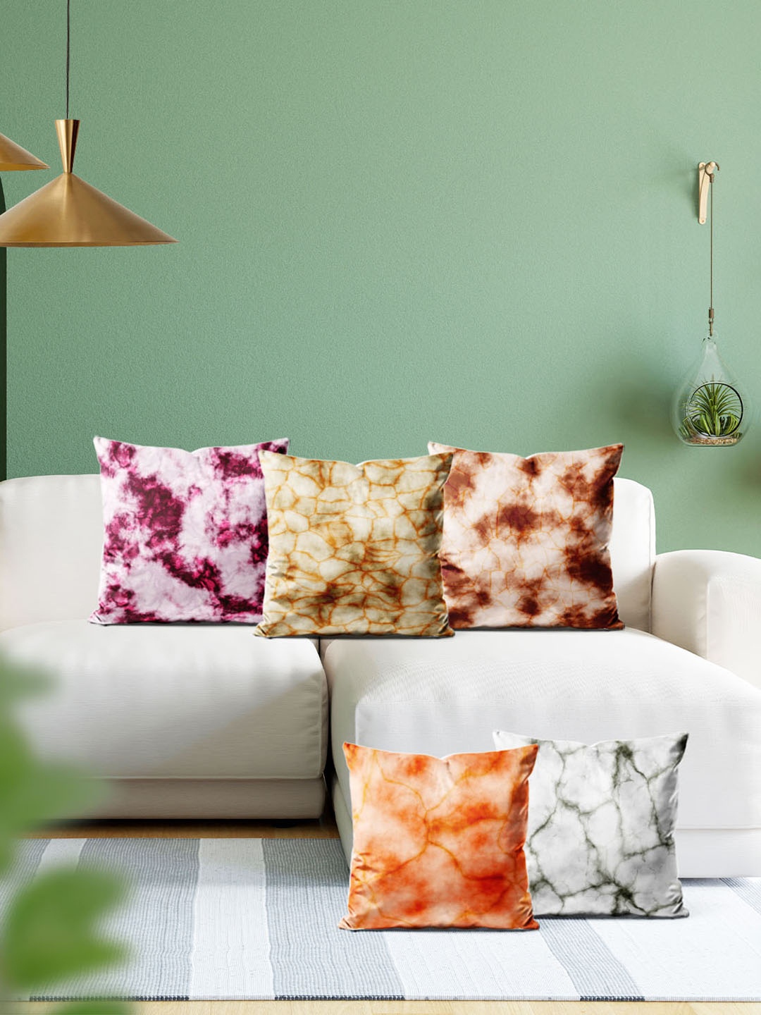 

ArtzFolio Multicoloured Set of 5 Square Cushion Covers, Multi