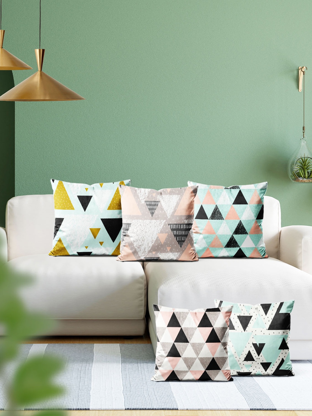 

ArtzFolio Multicoloured Set of 5 Square Cushion Covers, Multi