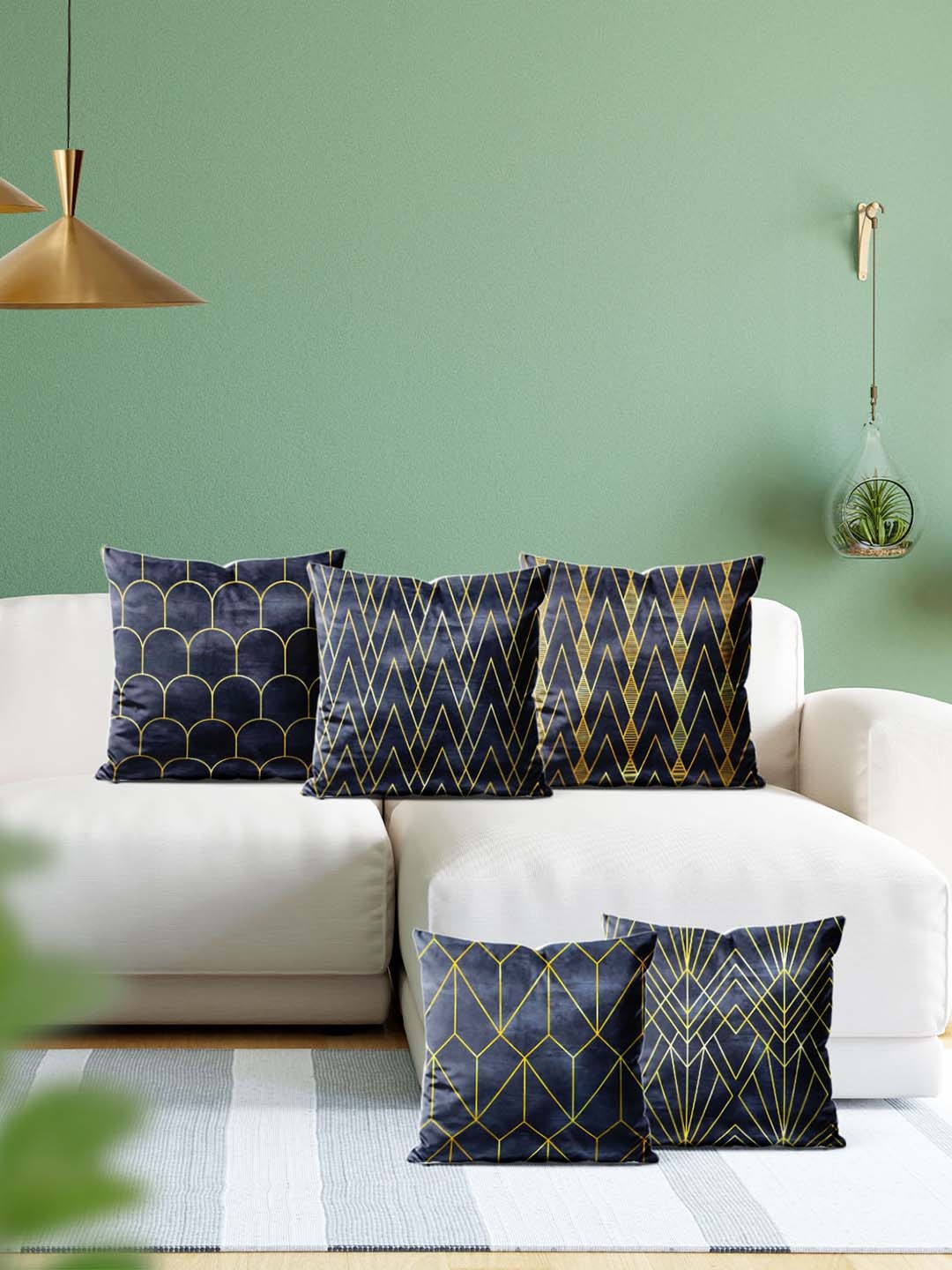 

ArtzFolio Multicoloured Set of 5 Square Cushion Covers, Multi