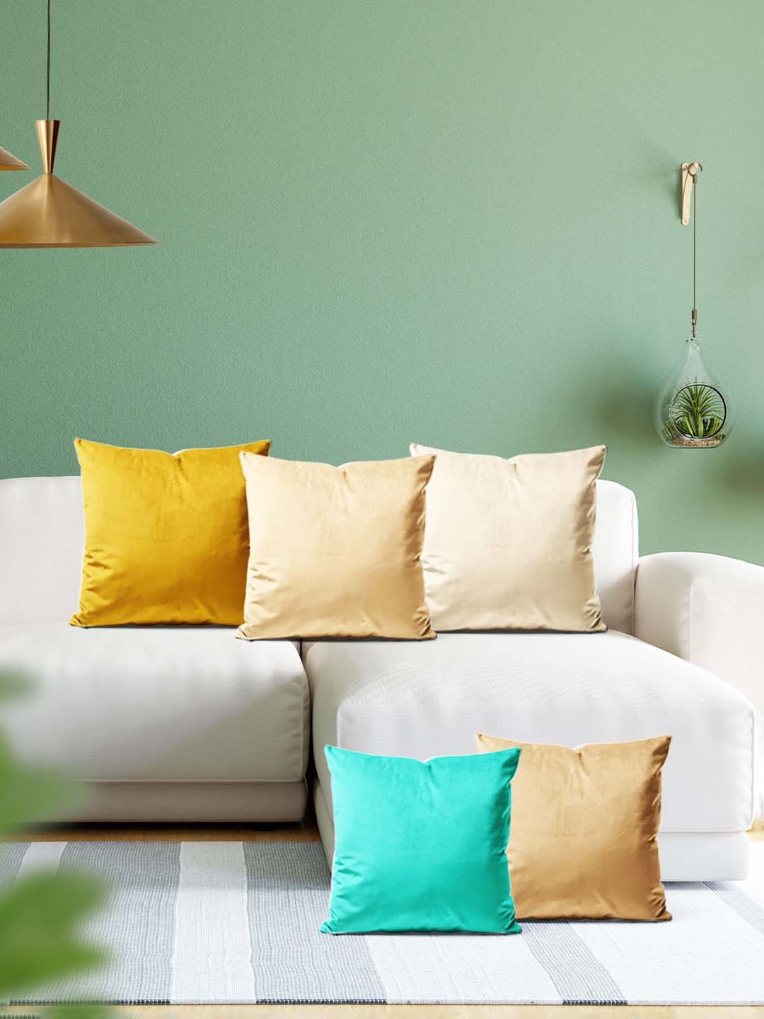 

ArtzFolio Multicoloured Set of 5 Square Cushion Covers, Multi