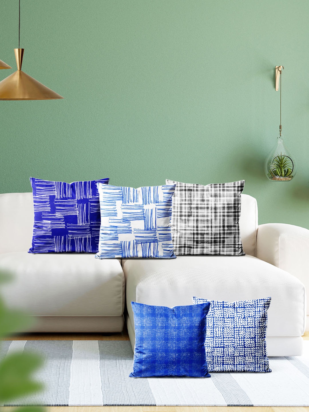 

ArtzFolio Multicoloured Set of 5 Velvet Square Cushion Covers, Multi