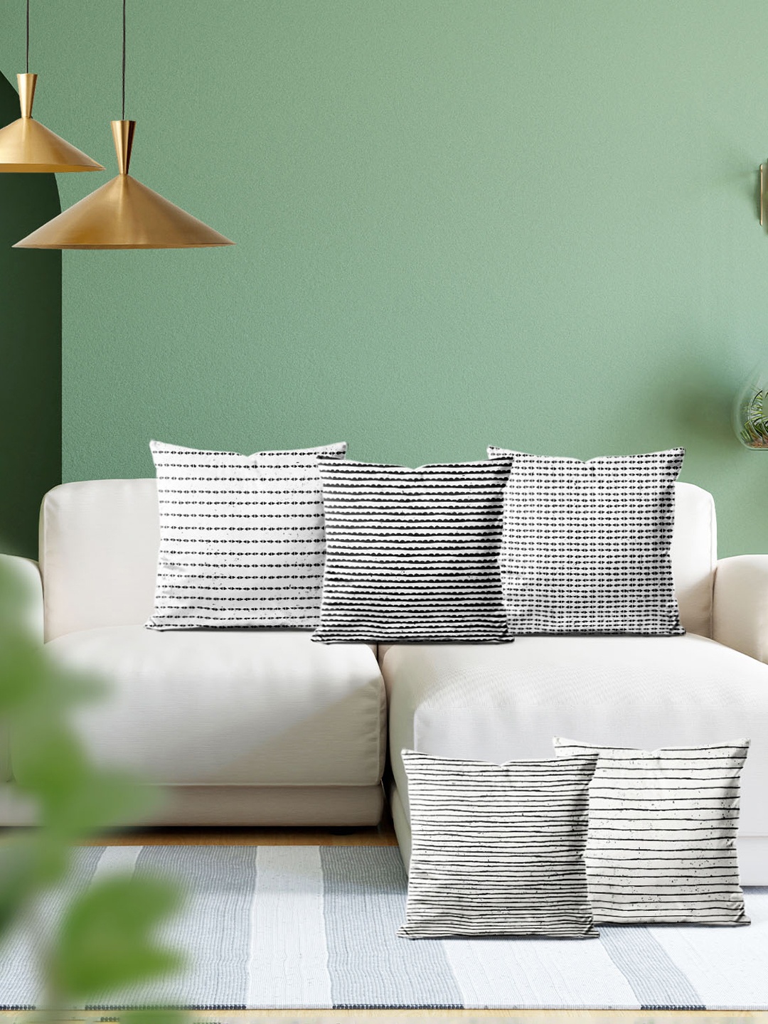 

ArtzFolio Multicoloured Set of 5 Square Cushion Covers, Multi