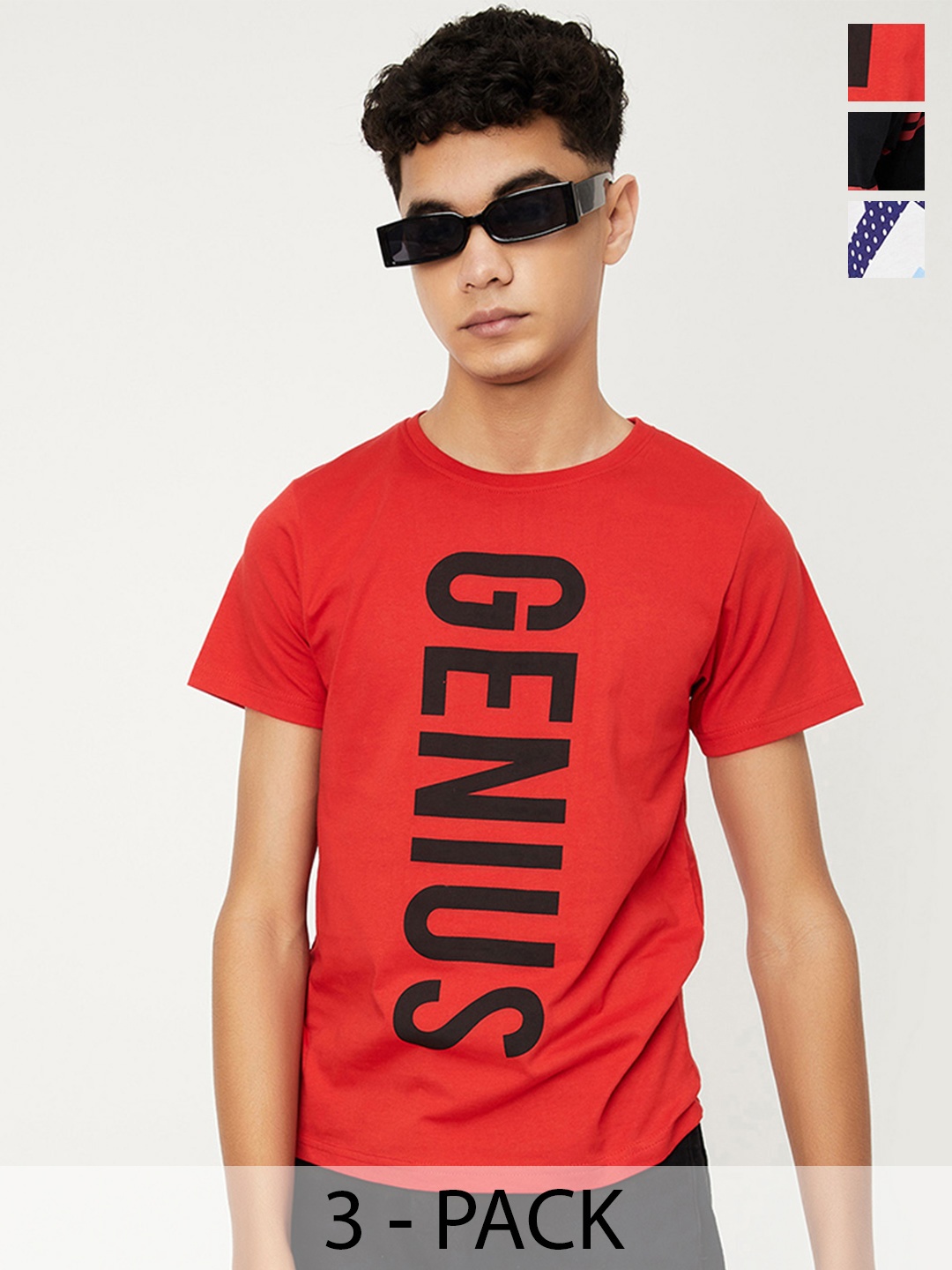 Max Boys Pack of 3 Printed T-shirts, Multi