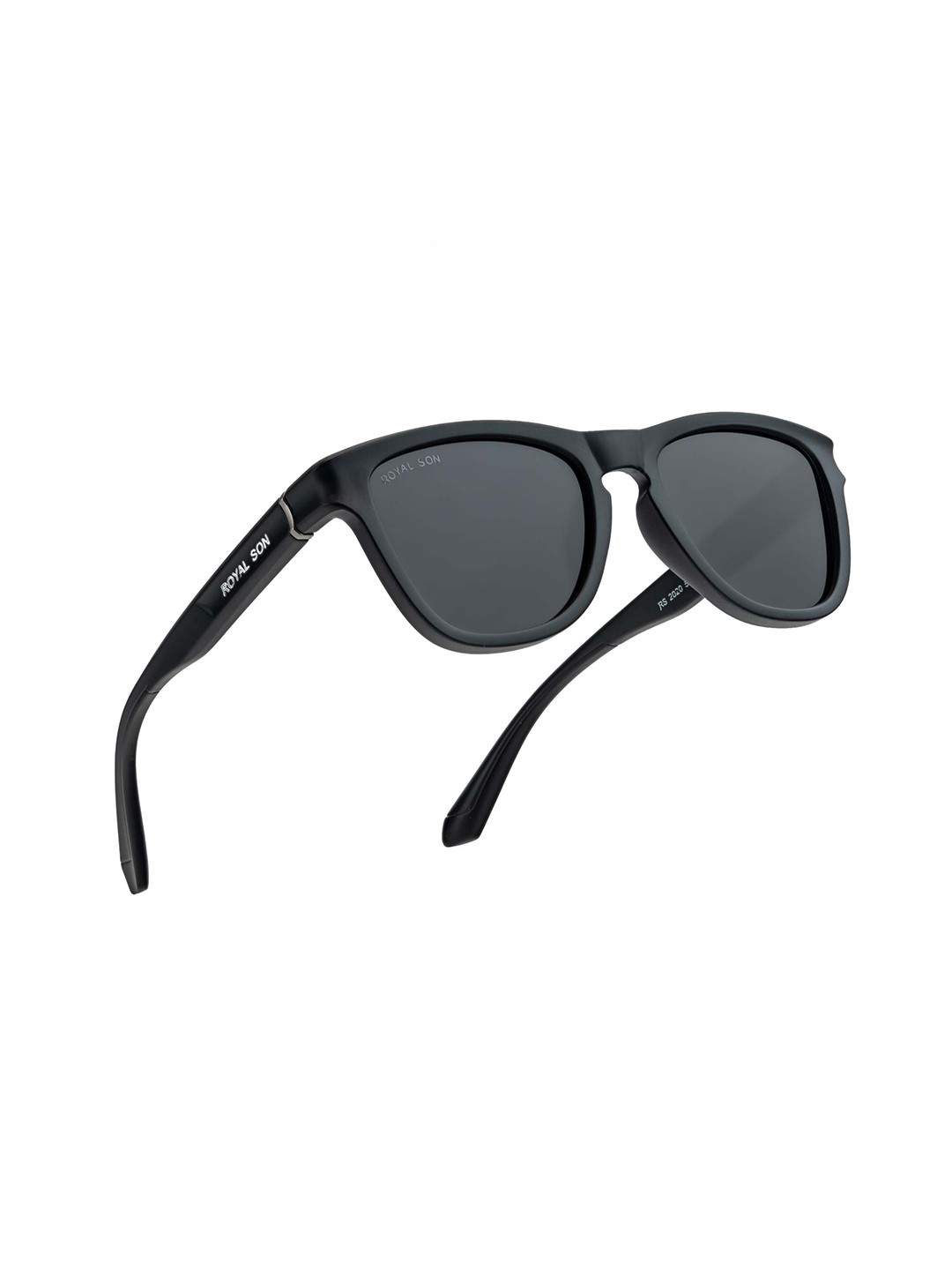 

ROYAL SON Unisex Wayfarer Sunglasses with Polarised Lens, Black