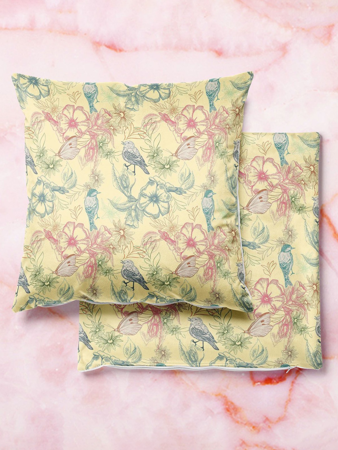 

ArtzFolio Multicoloured Set of 2 Velvet Square Cushion Covers, Multi