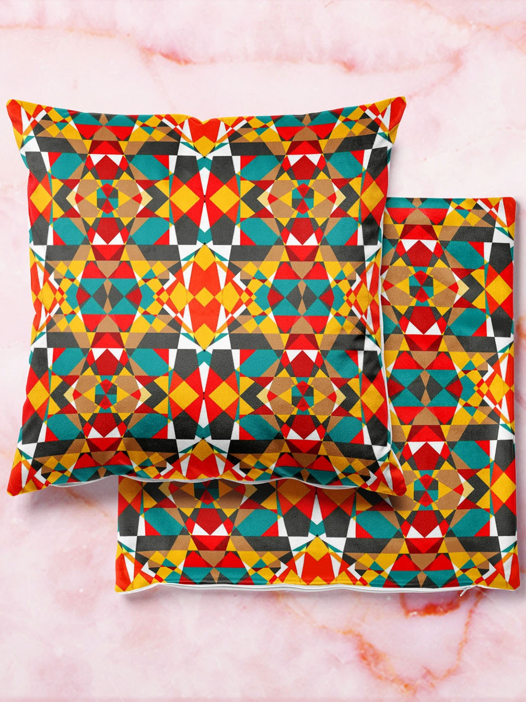 

ArtzFolio Multicoloured Set of 2 Square Cushion Covers, Multi