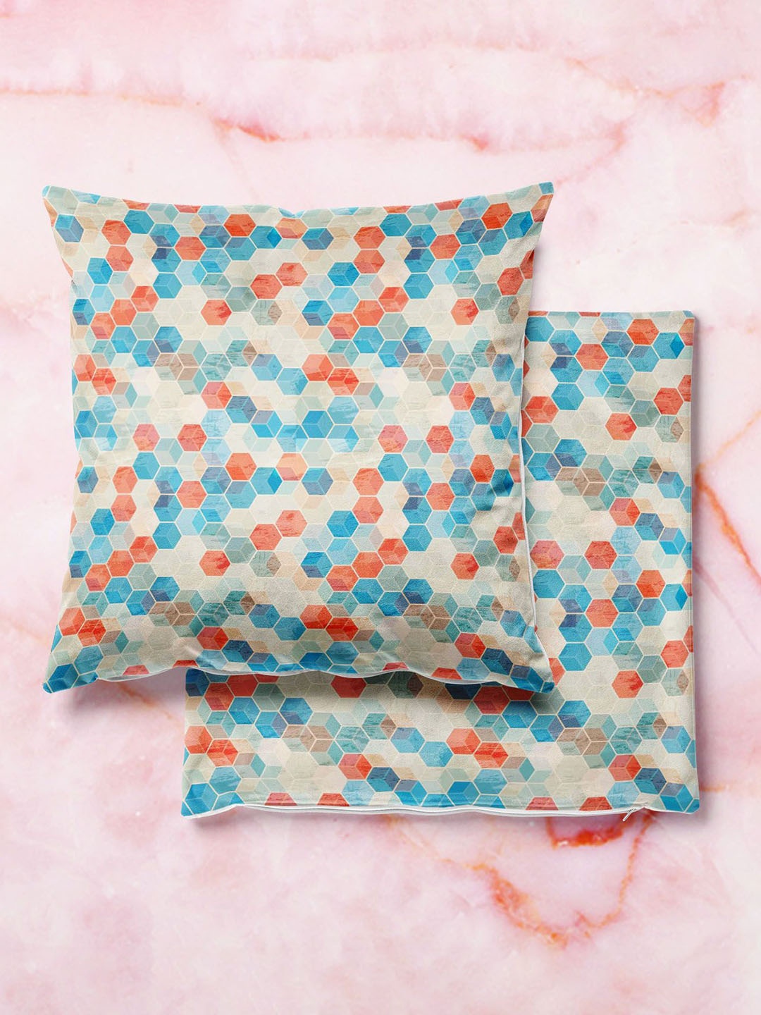 

ArtzFolio Multicoloured Set of 2 Square Cushion Covers, Multi