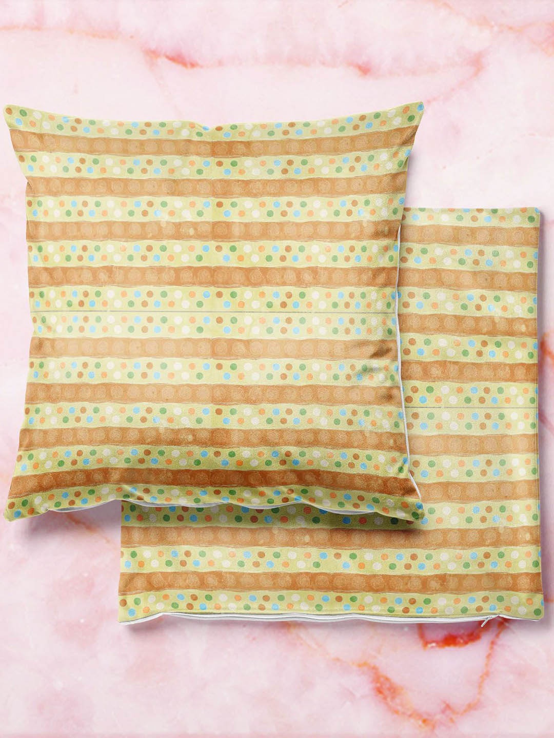 

ArtzFolio Multicoloured Set of 2 Square Cushion Covers, Multi