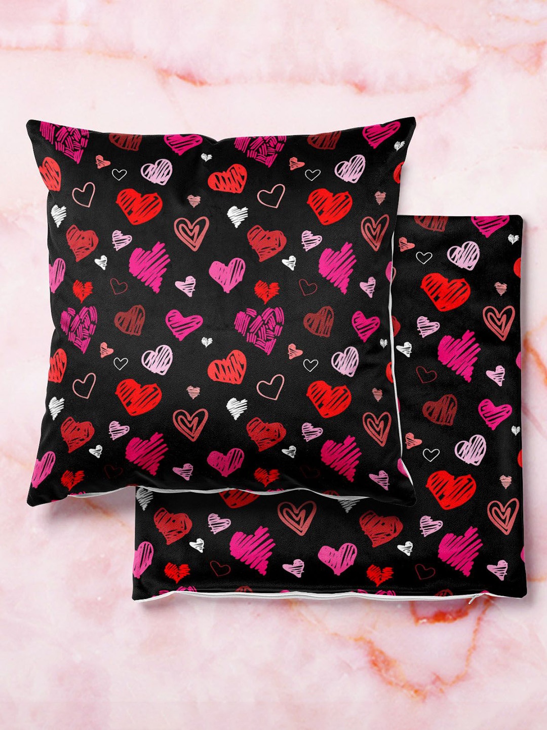 

ArtzFolio Multicoloured Set of 2 Velvet Square Cushion Covers, Multi