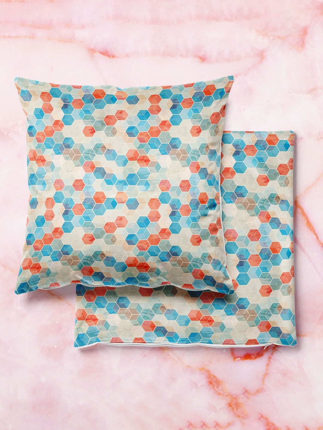 

ArtzFolio Multicoloured Set of 2 Square Cushion Covers, Multi