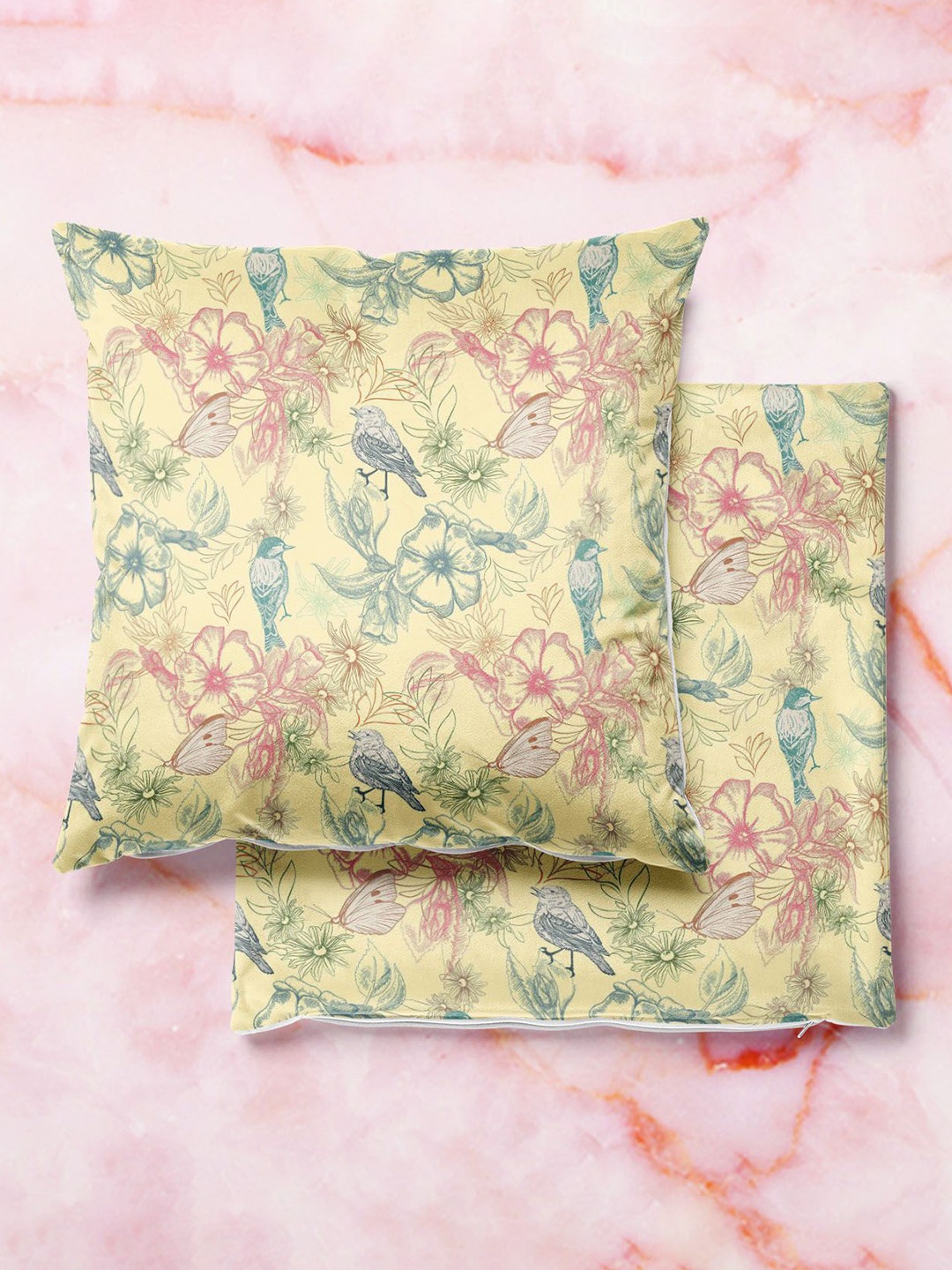 

ArtzFolio Multicoloured Set of 2 Velvet Square Cushion Covers, Multi