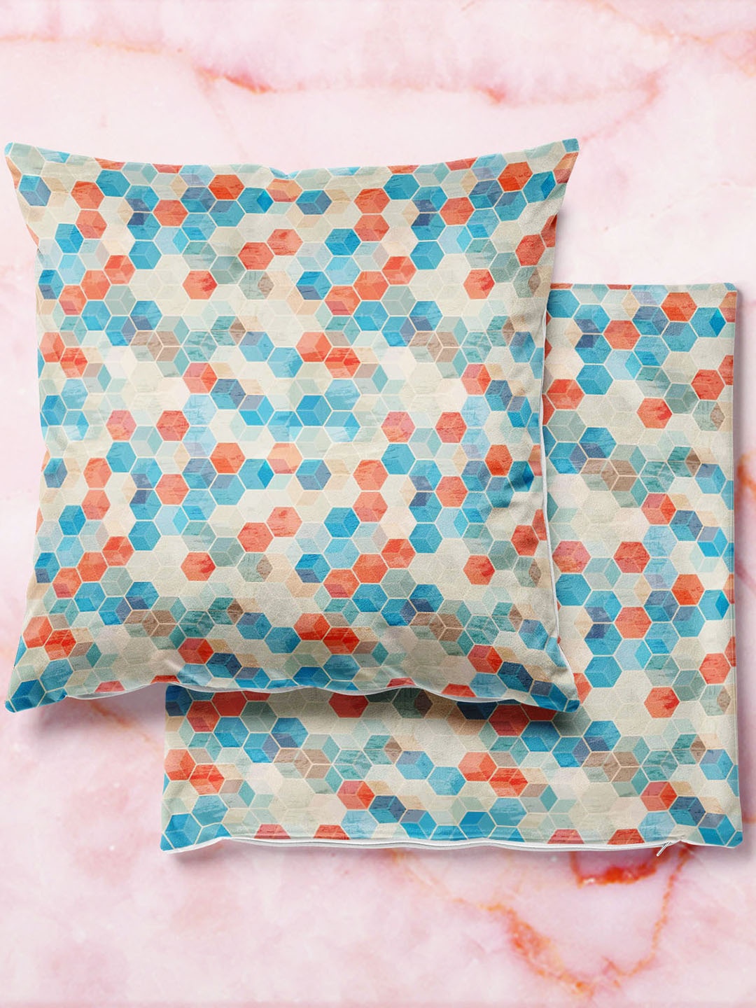 

ArtzFolio Multicoloured Set of 2 Velvet Square Cushion Covers, Multi