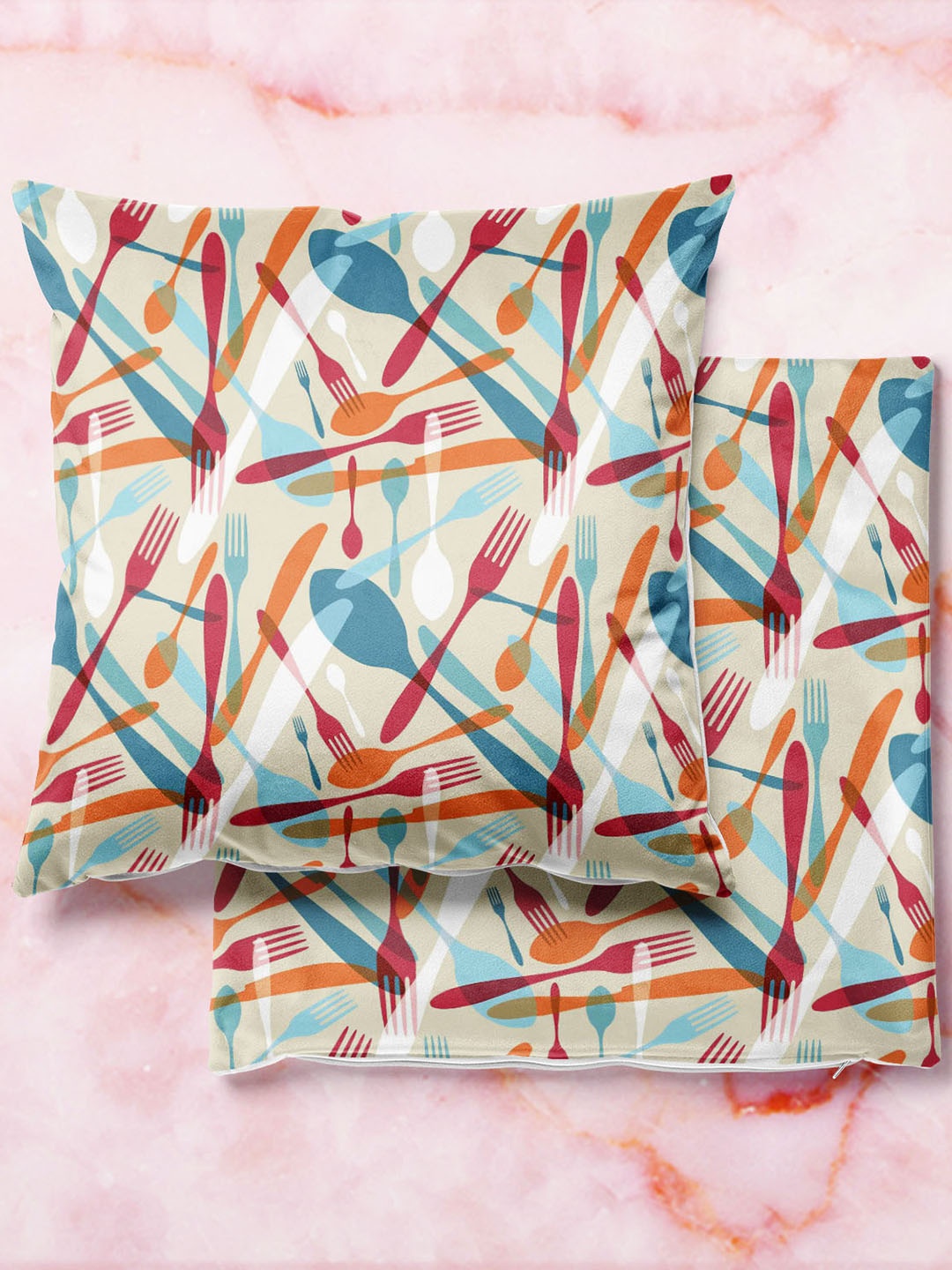 

ArtzFolio Multicoloured Set of 2 Velvet Square Cushion Covers, Multi