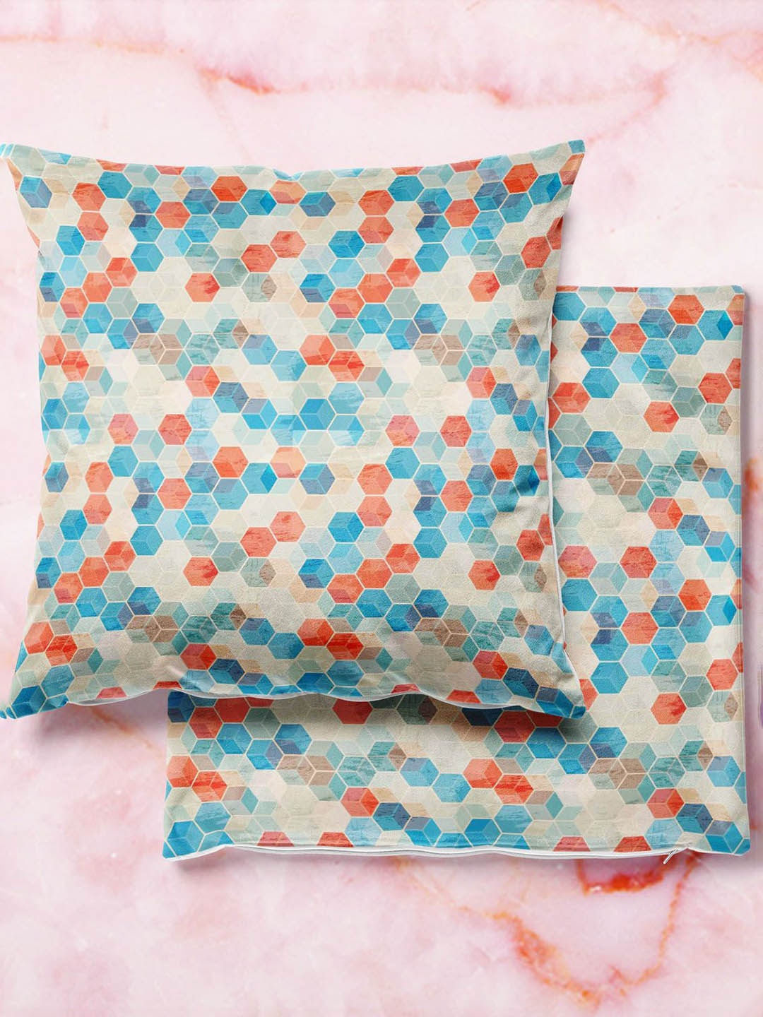 

ArtzFolio Multicoloured Set of 2 Velvet Square Cushion Covers, Multi