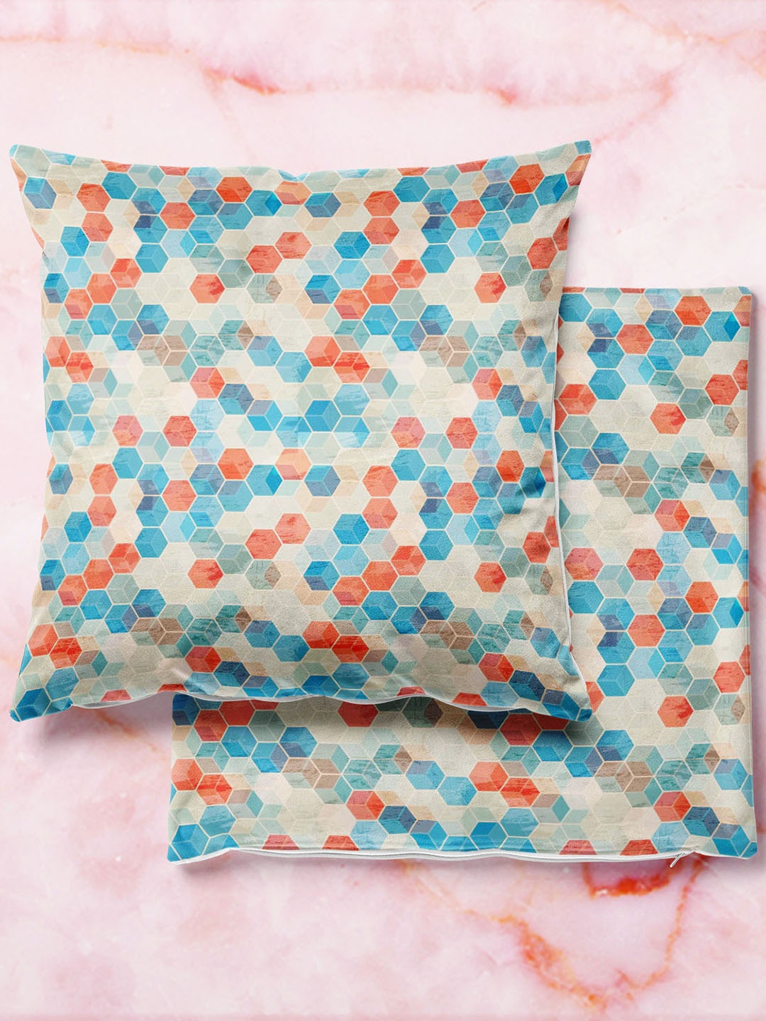 

ArtzFolio Multicoloured Set of 2 Square Cushion Covers, Multi