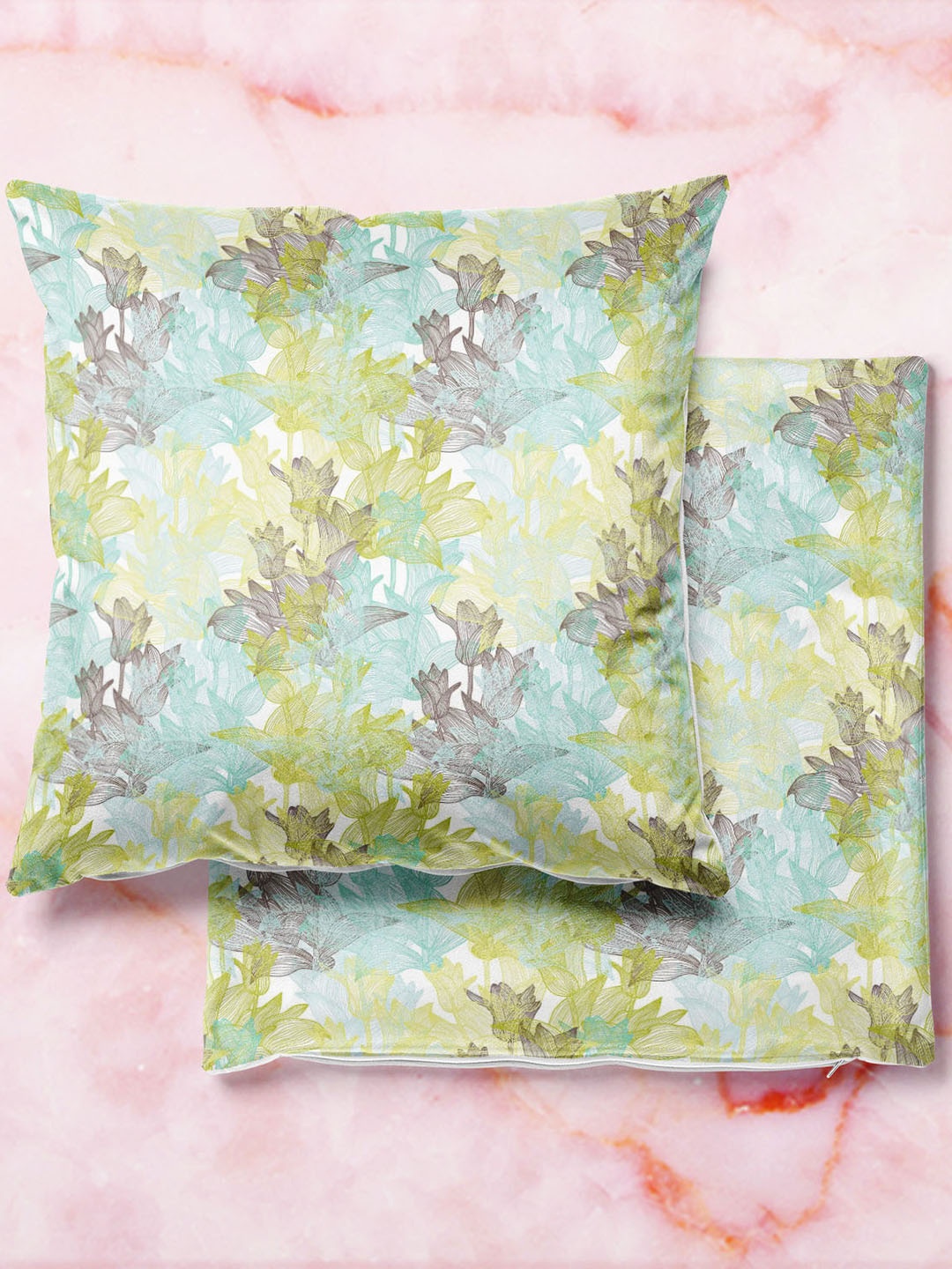 

ArtzFolio Multicoloured Set of 2 Velvet Square Cushion Covers, Multi