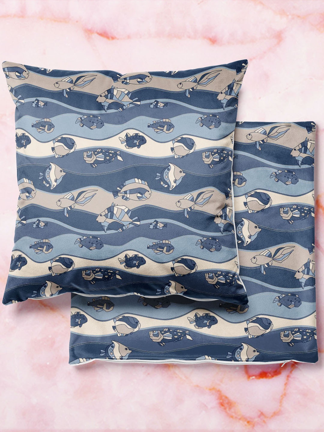 

ArtzFolio Multicoloured Set of 2 Velvet Square Cushion Covers, Multi