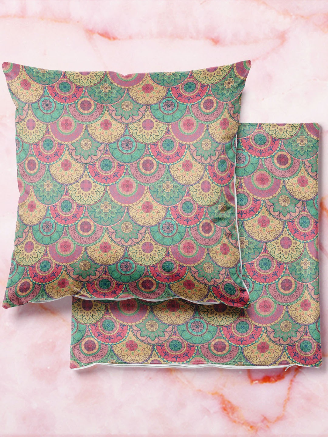 

ArtzFolio Multicoloured Set of 2 Velvet Square Cushion Covers, Multi