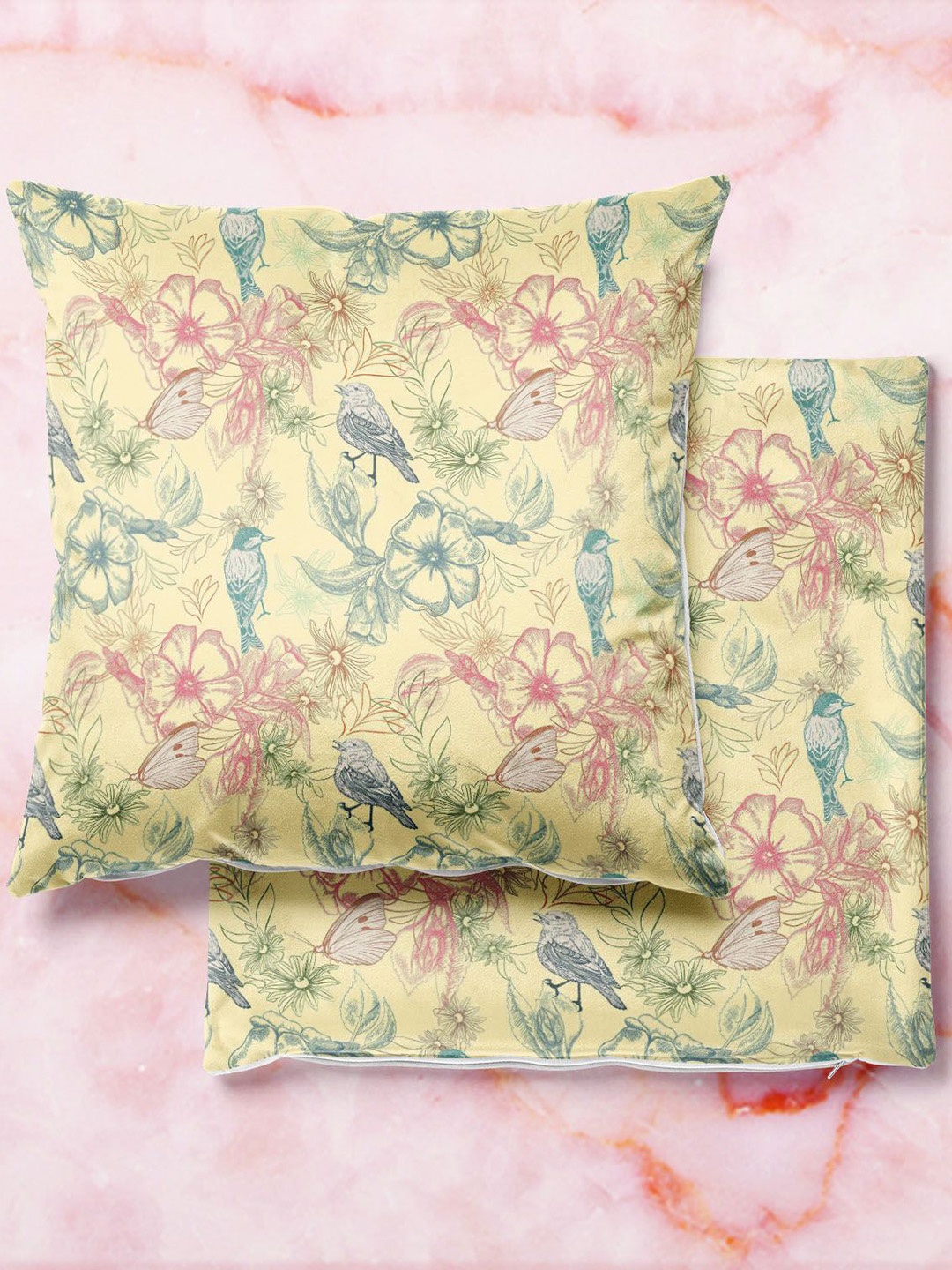 

ArtzFolio Multicoloured Set of 2 Velvet Square Cushion Covers, Multi