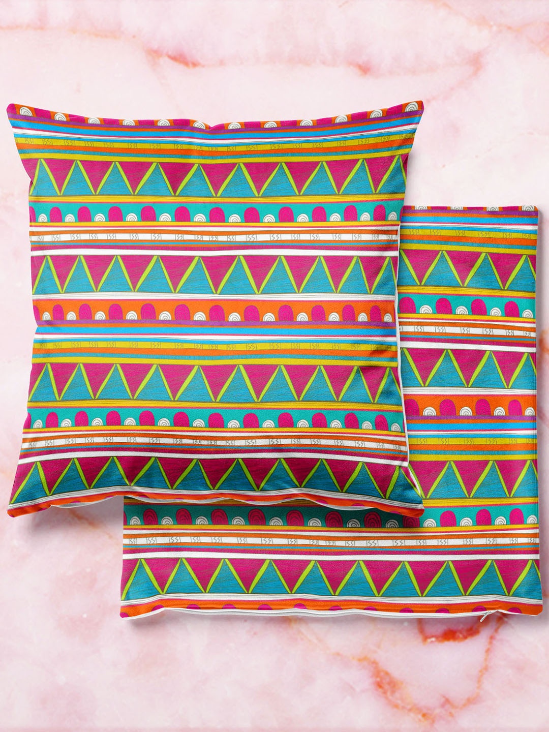 

ArtzFolio Multicoloured Set of 2 Square Cushion Covers, Multi